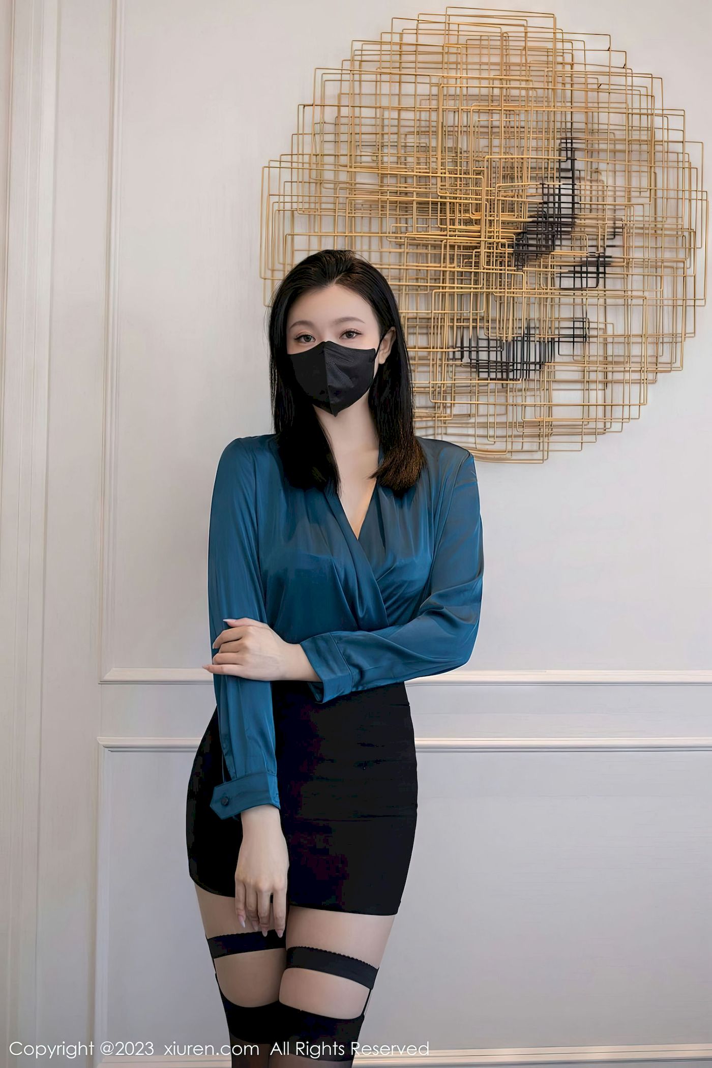 安然anran - 蓝色上衣+黑色短裙珠三角旅拍