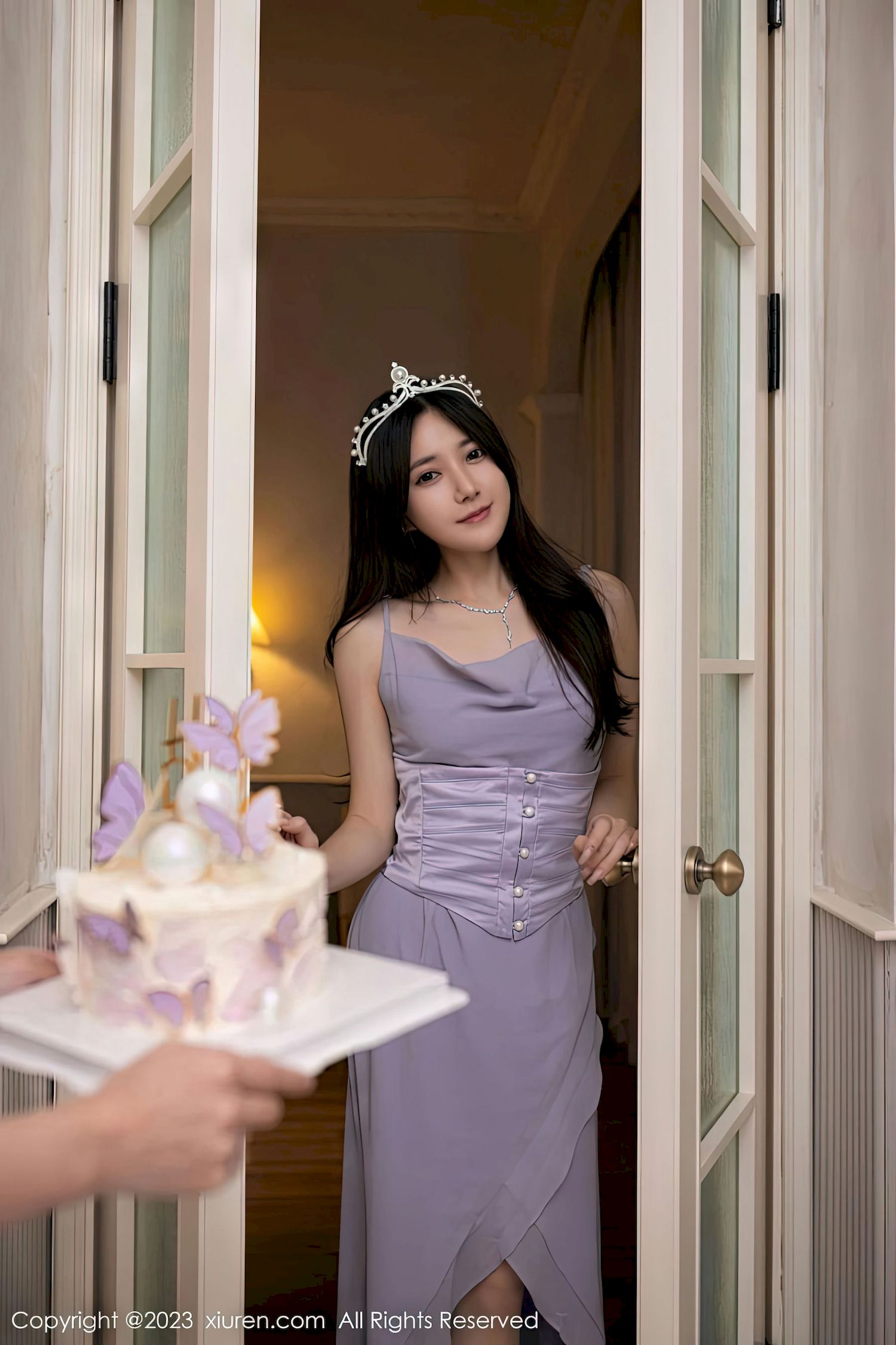 鱼子酱Fish - 紫灰色连衣长裙珠三角旅拍