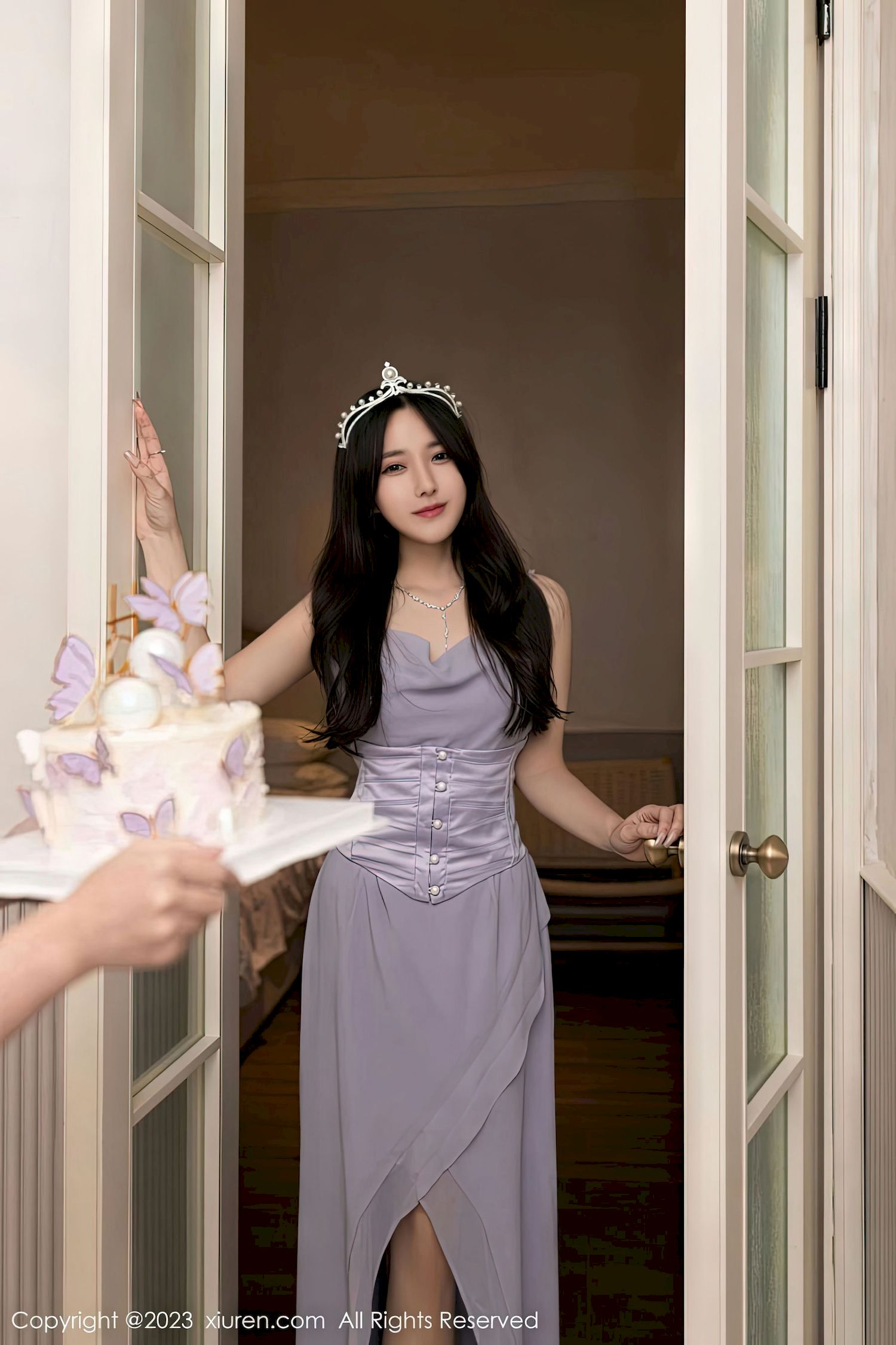 鱼子酱Fish - 紫灰色连衣长裙珠三角旅拍