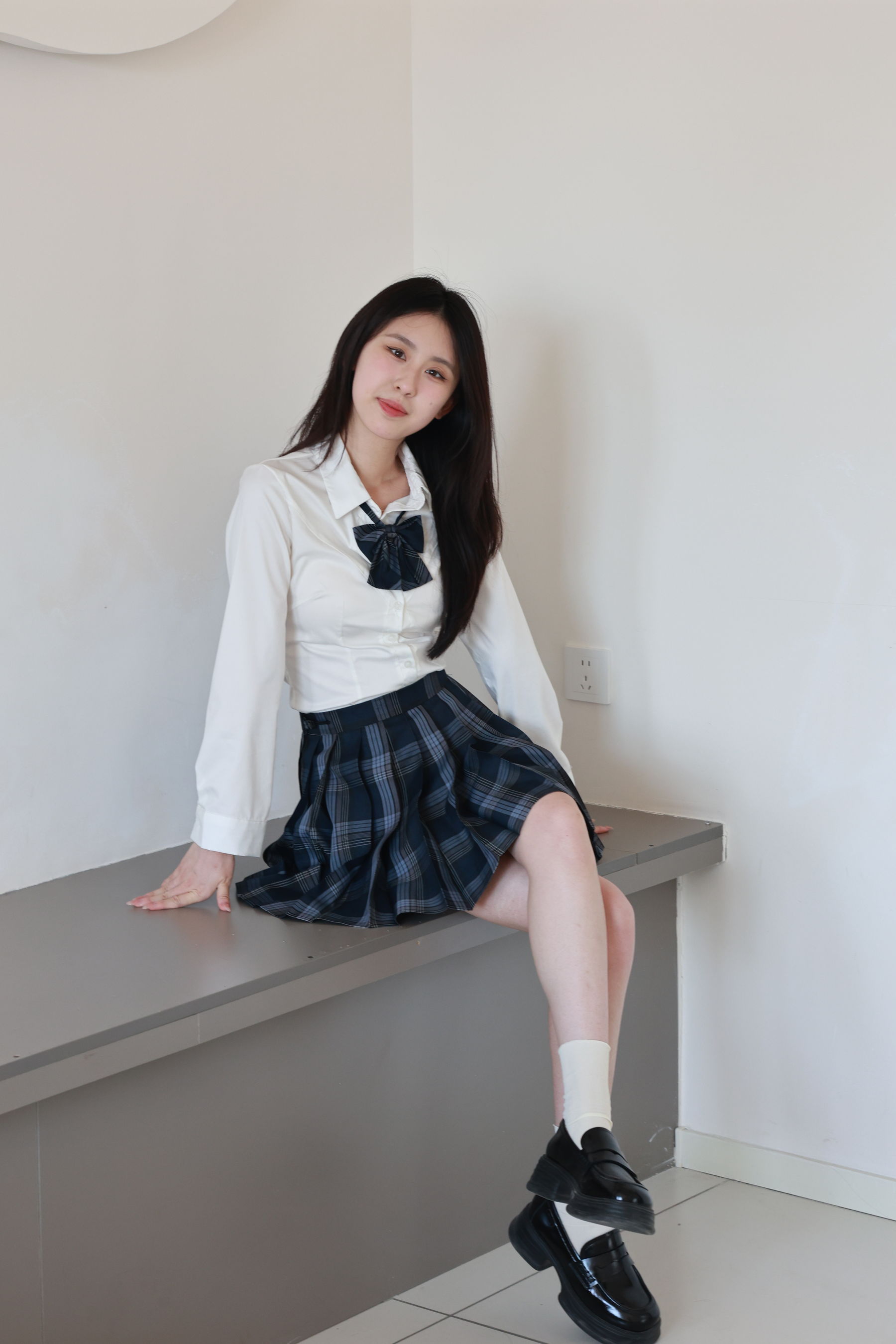 绮梦摄影yaya白衬衫百褶裙JK制服学院风写真