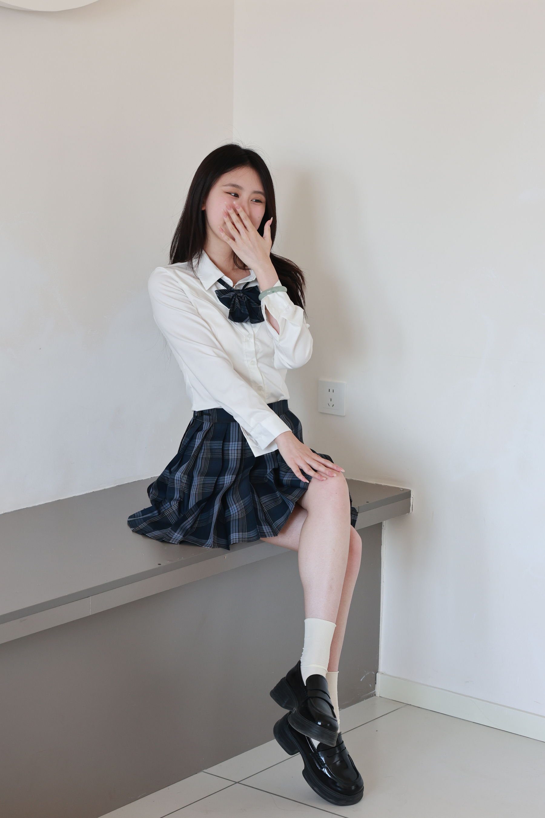 绮梦摄影yaya白衬衫百褶裙JK制服学院风写真