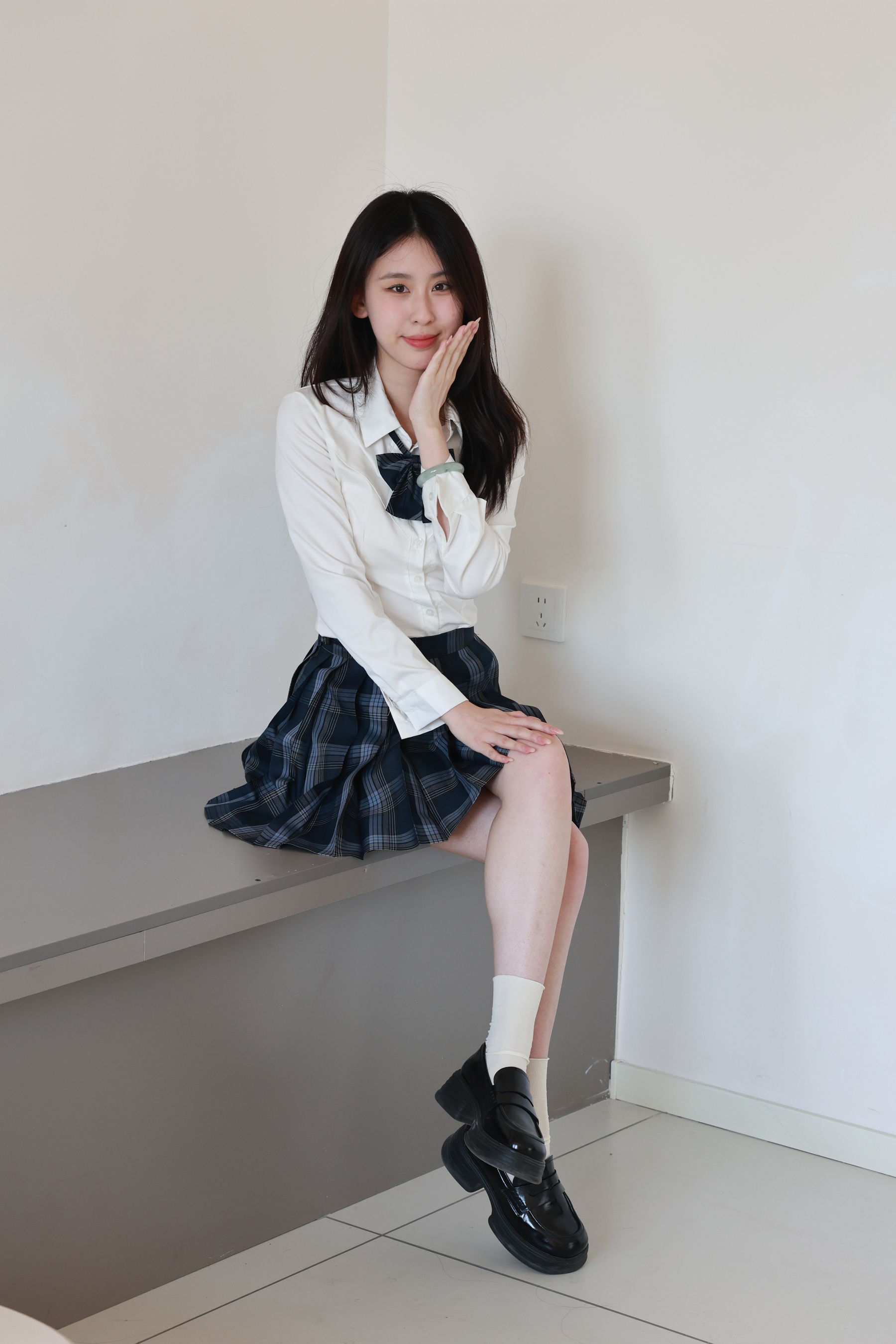 绮梦摄影yaya白衬衫百褶裙JK制服学院风写真