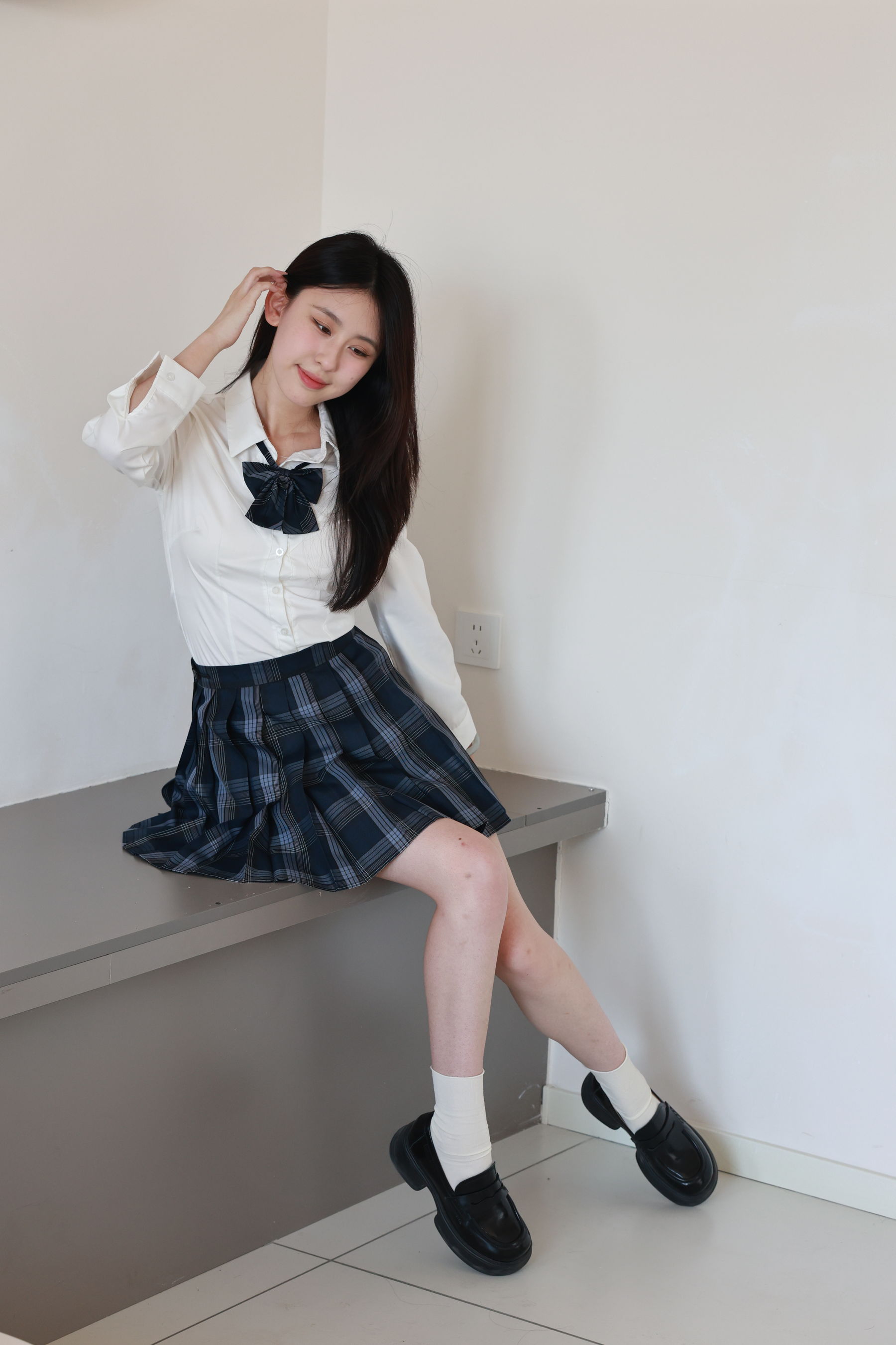 绮梦摄影yaya白衬衫百褶裙JK制服学院风写真