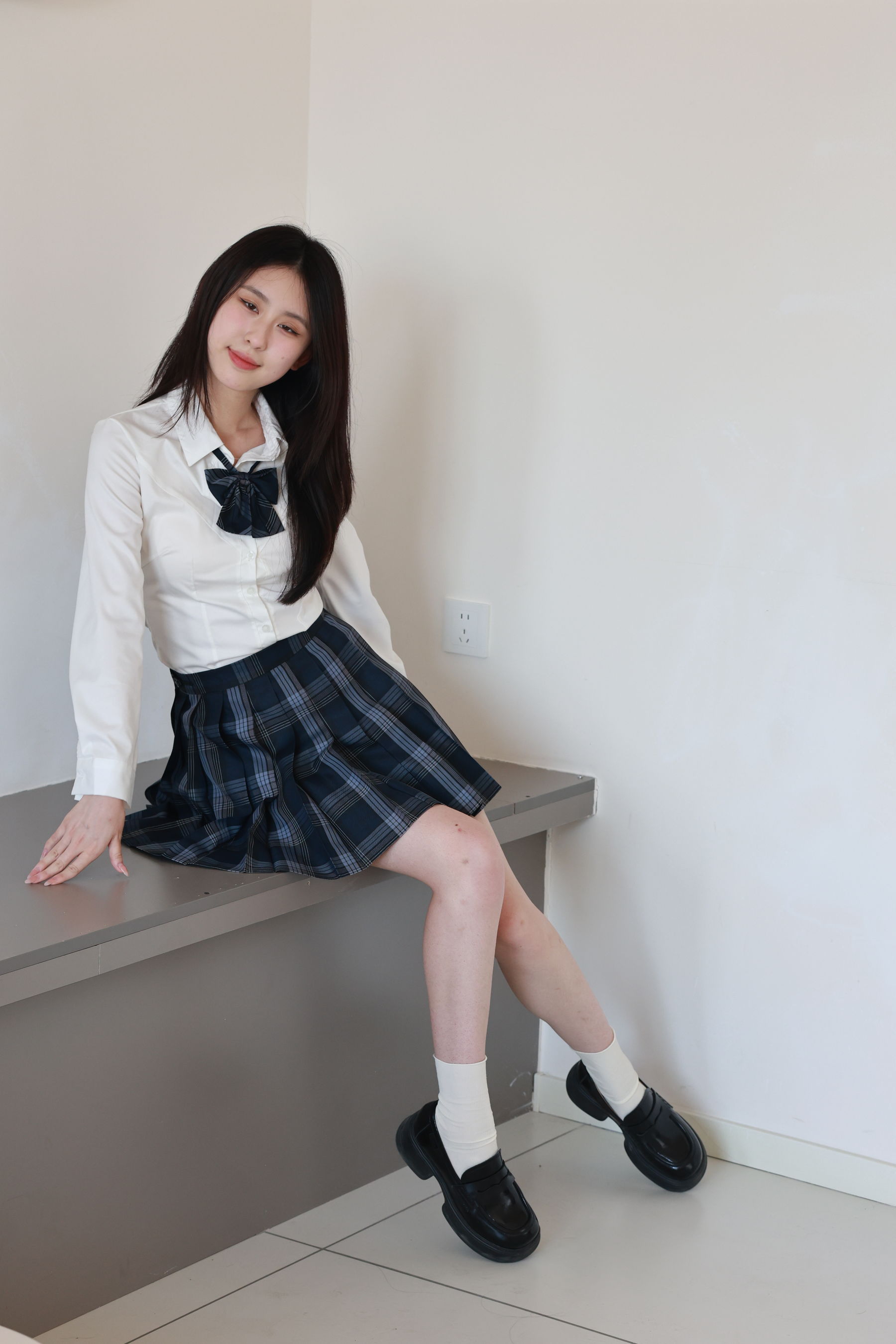 绮梦摄影yaya白衬衫百褶裙JK制服学院风写真