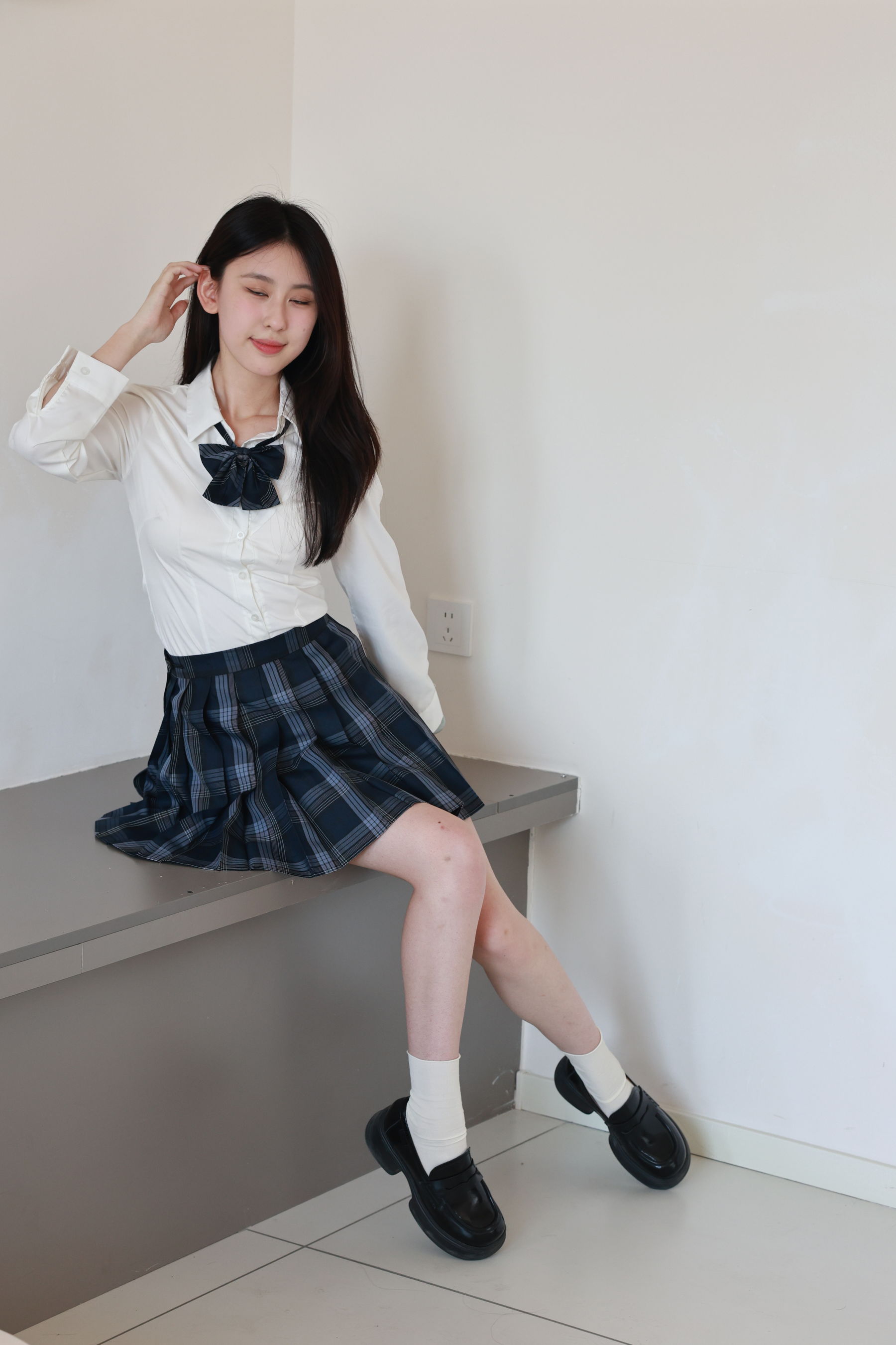 绮梦摄影yaya白衬衫百褶裙JK制服学院风写真