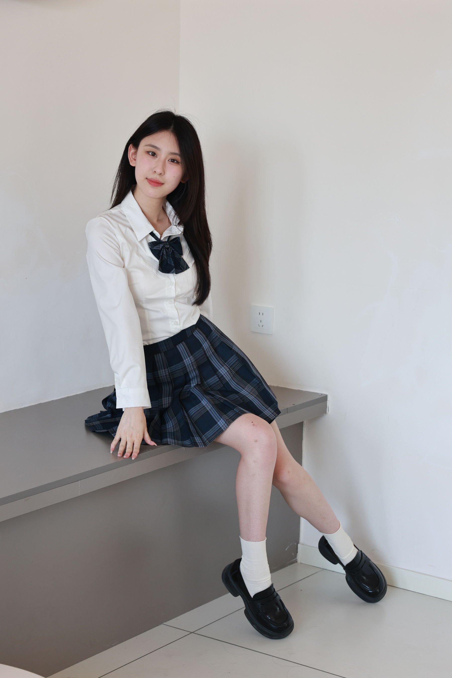 绮梦摄影yaya白衬衫百褶裙JK制服学院风写真