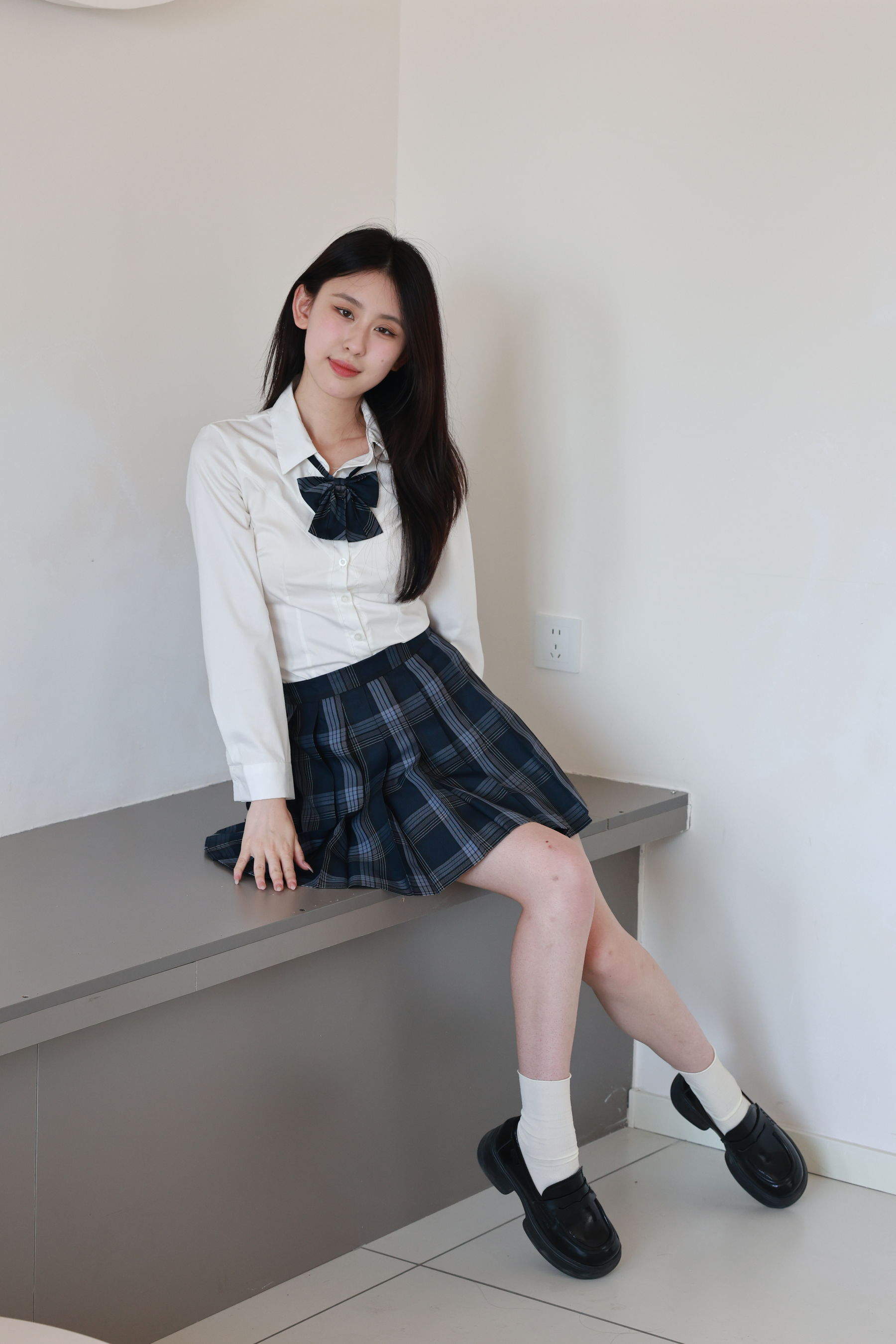 绮梦摄影yaya白衬衫百褶裙JK制服学院风写真