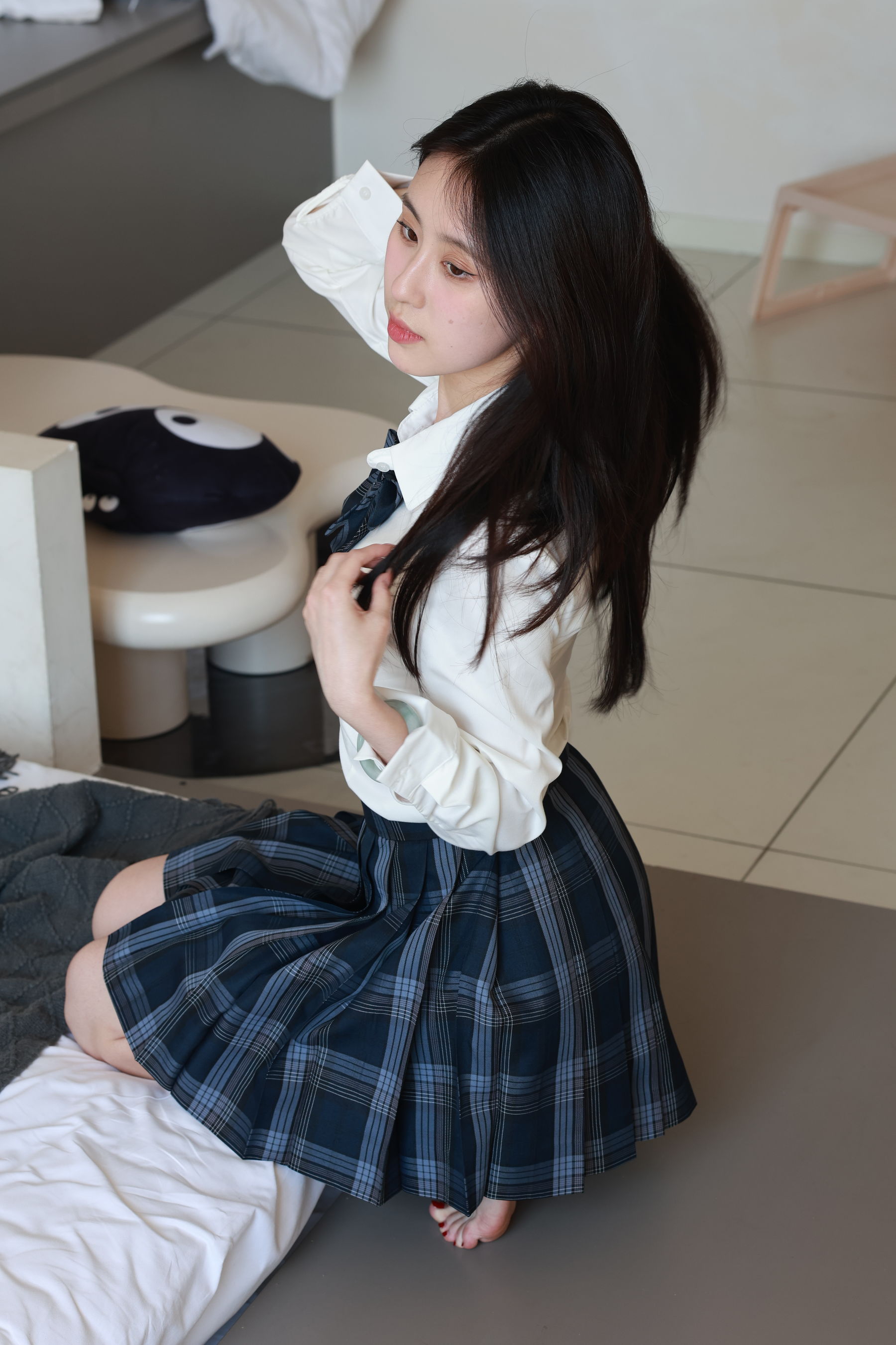 绮梦摄影yaya白衬衫百褶裙JK制服学院风写真