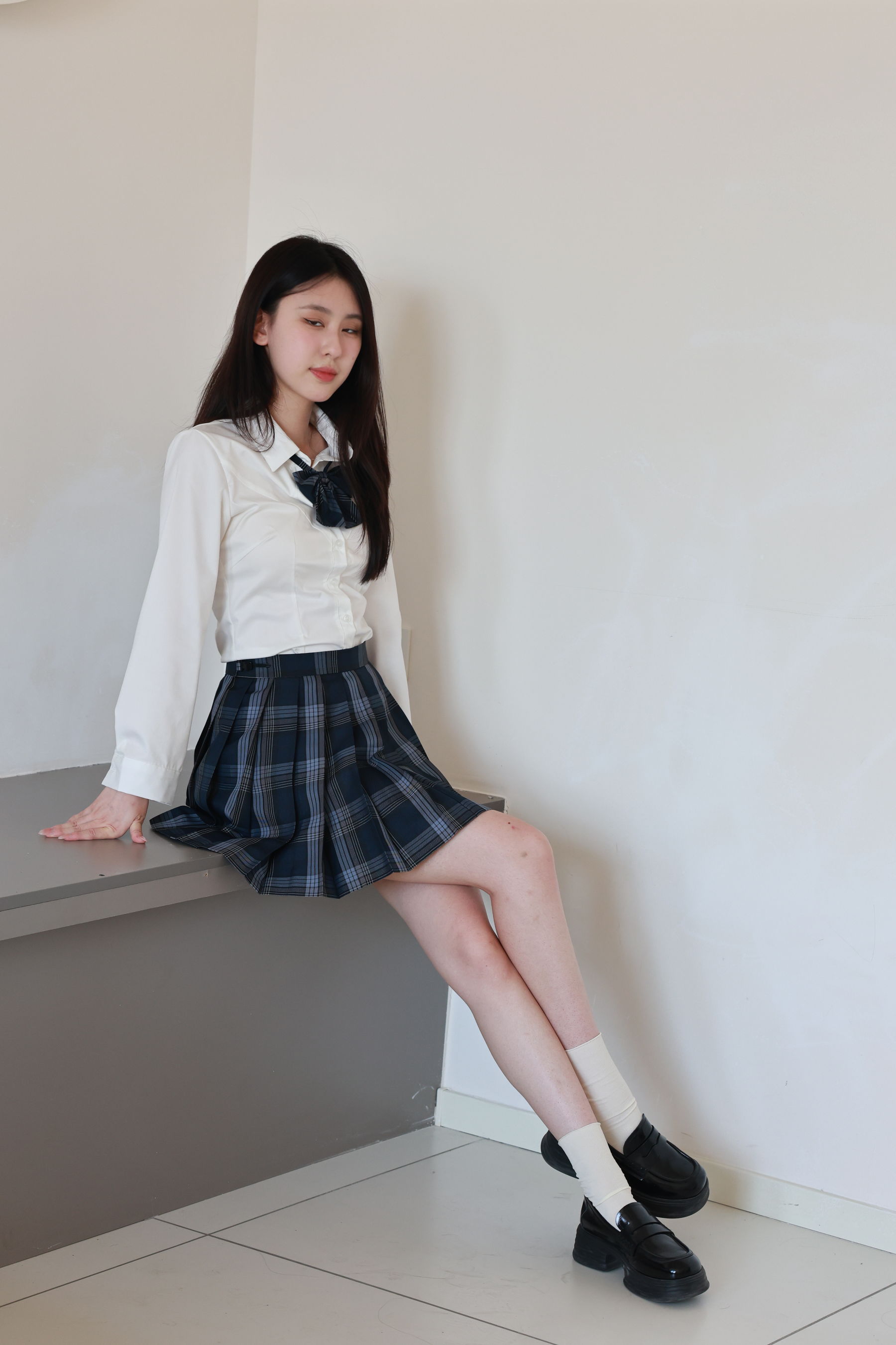 绮梦摄影yaya白衬衫百褶裙JK制服学院风写真