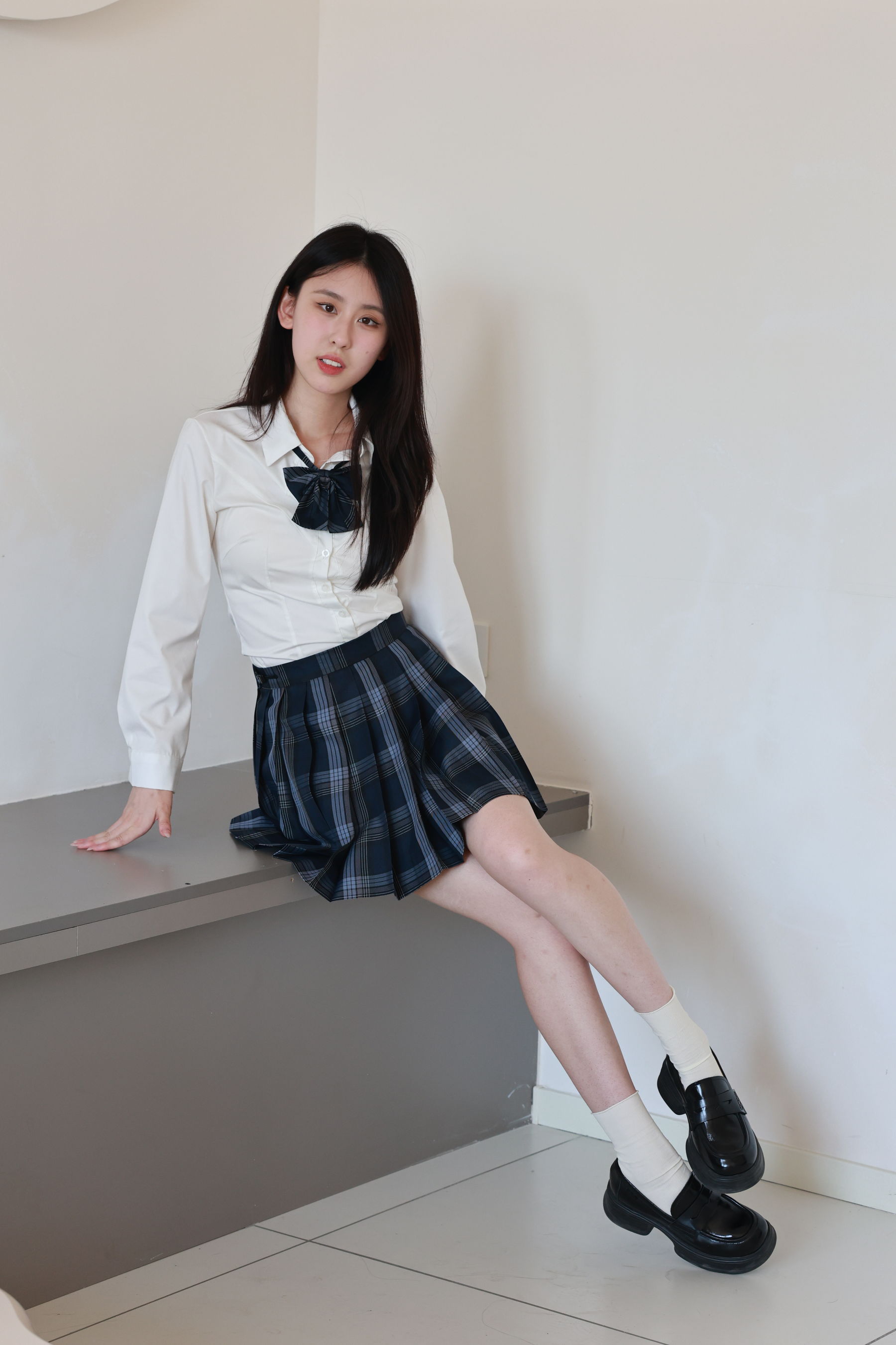 绮梦摄影yaya白衬衫百褶裙JK制服学院风写真