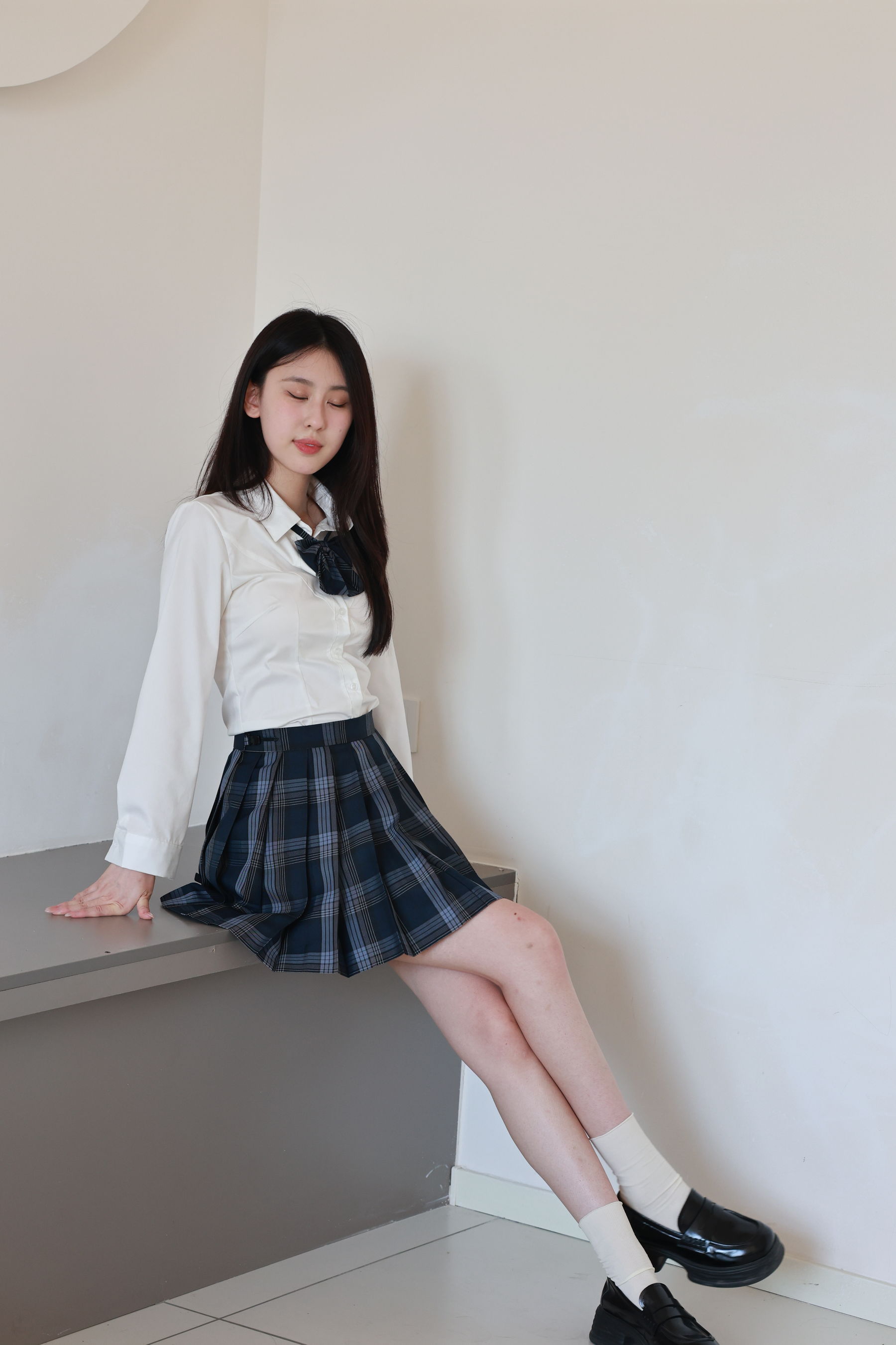 绮梦摄影yaya白衬衫百褶裙JK制服学院风写真