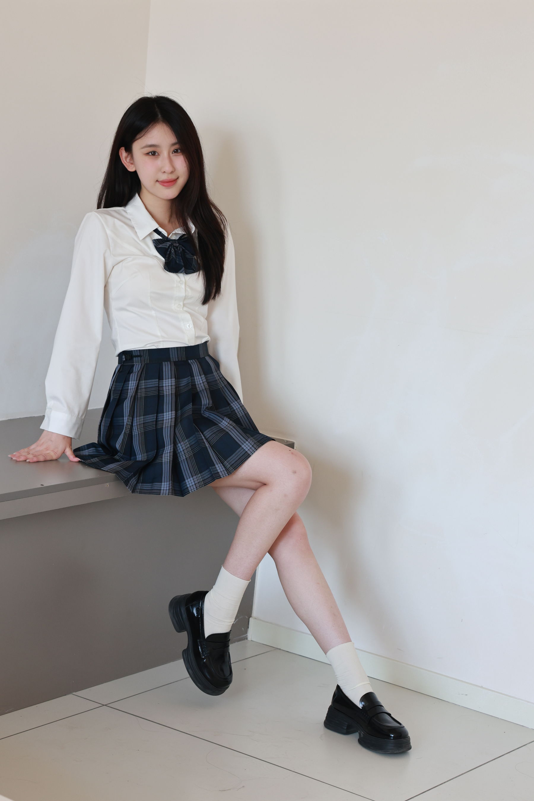 绮梦摄影yaya白衬衫百褶裙JK制服学院风写真