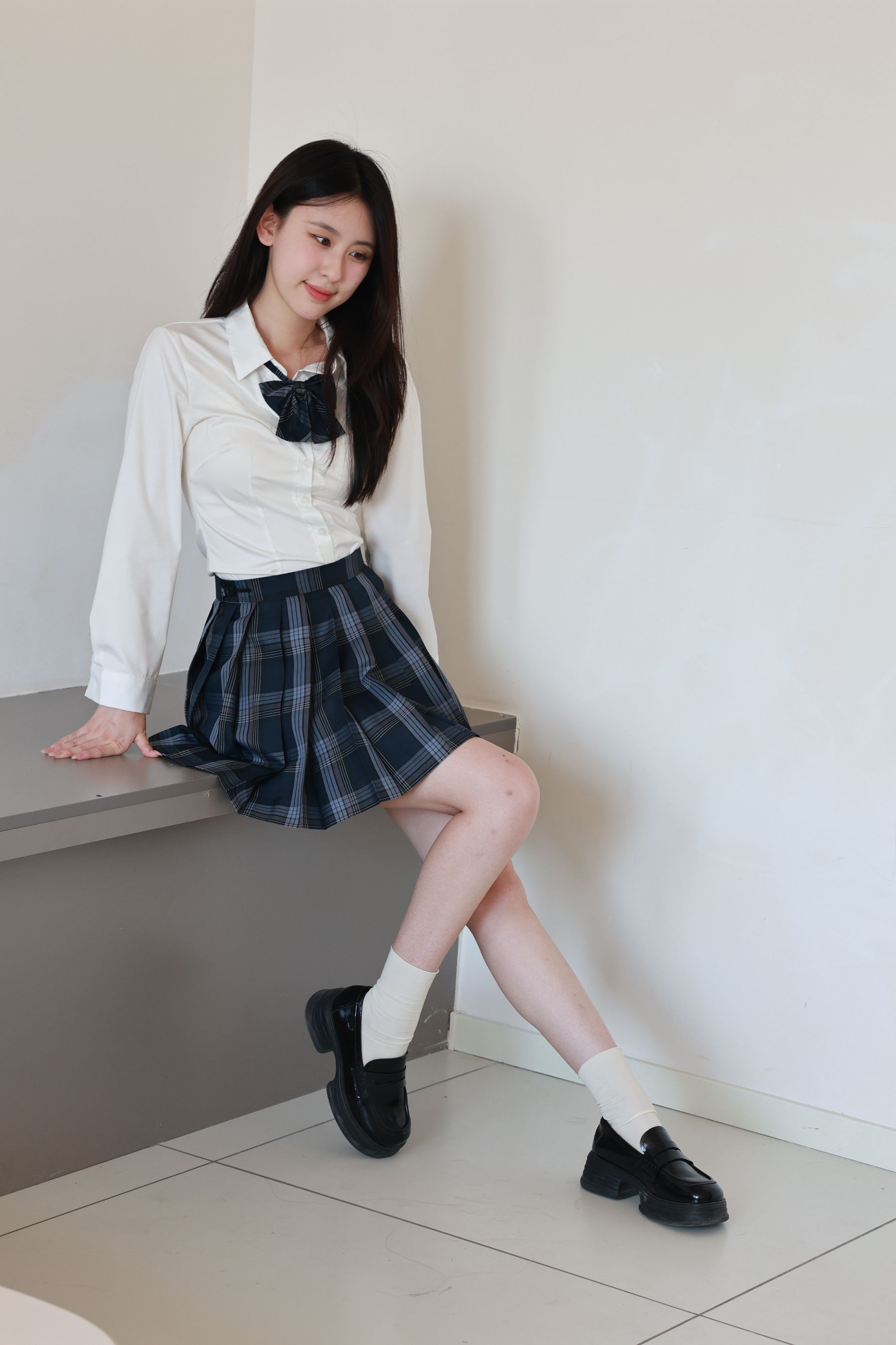 绮梦摄影yaya白衬衫百褶裙JK制服学院风写真