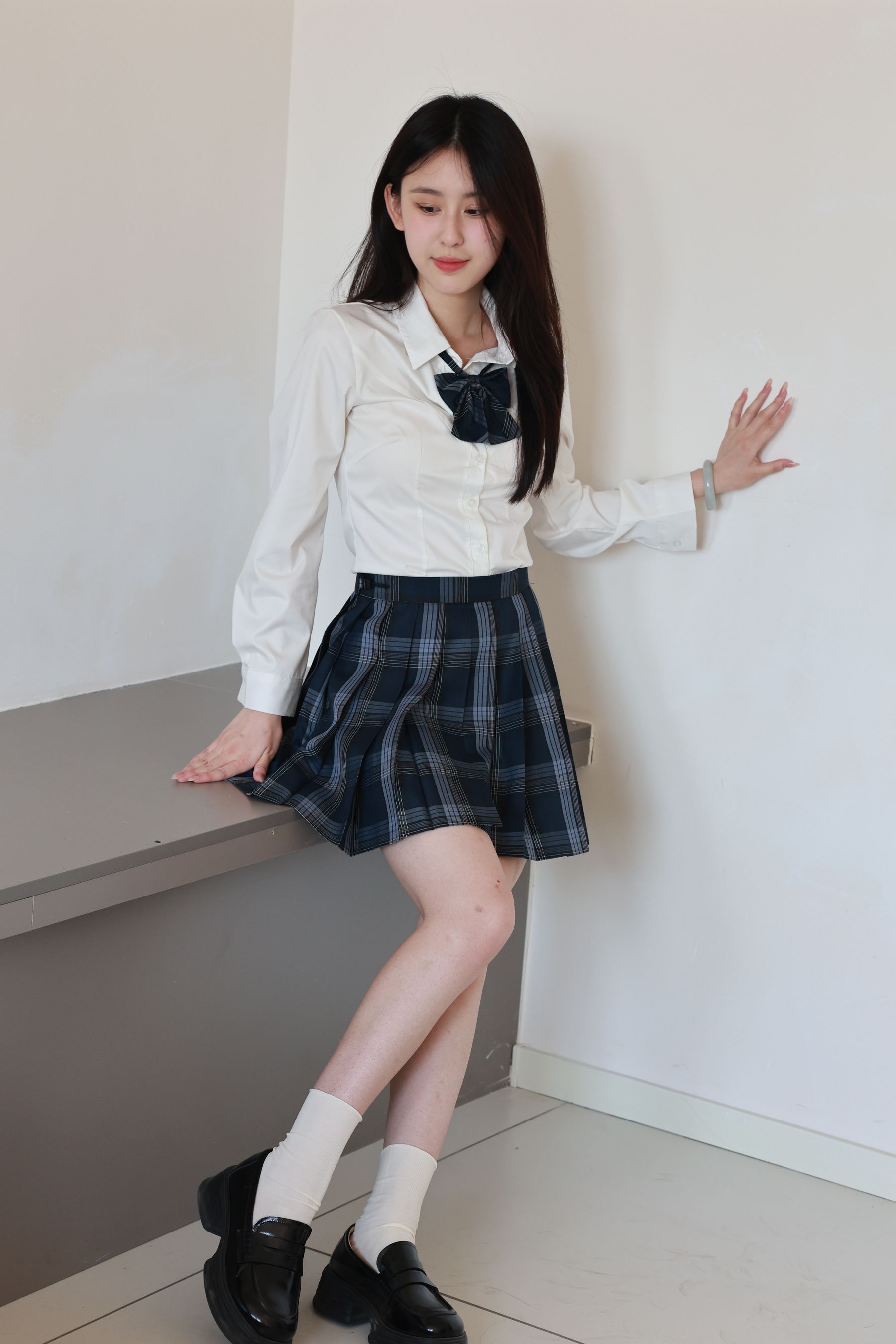 绮梦摄影yaya白衬衫百褶裙JK制服学院风写真