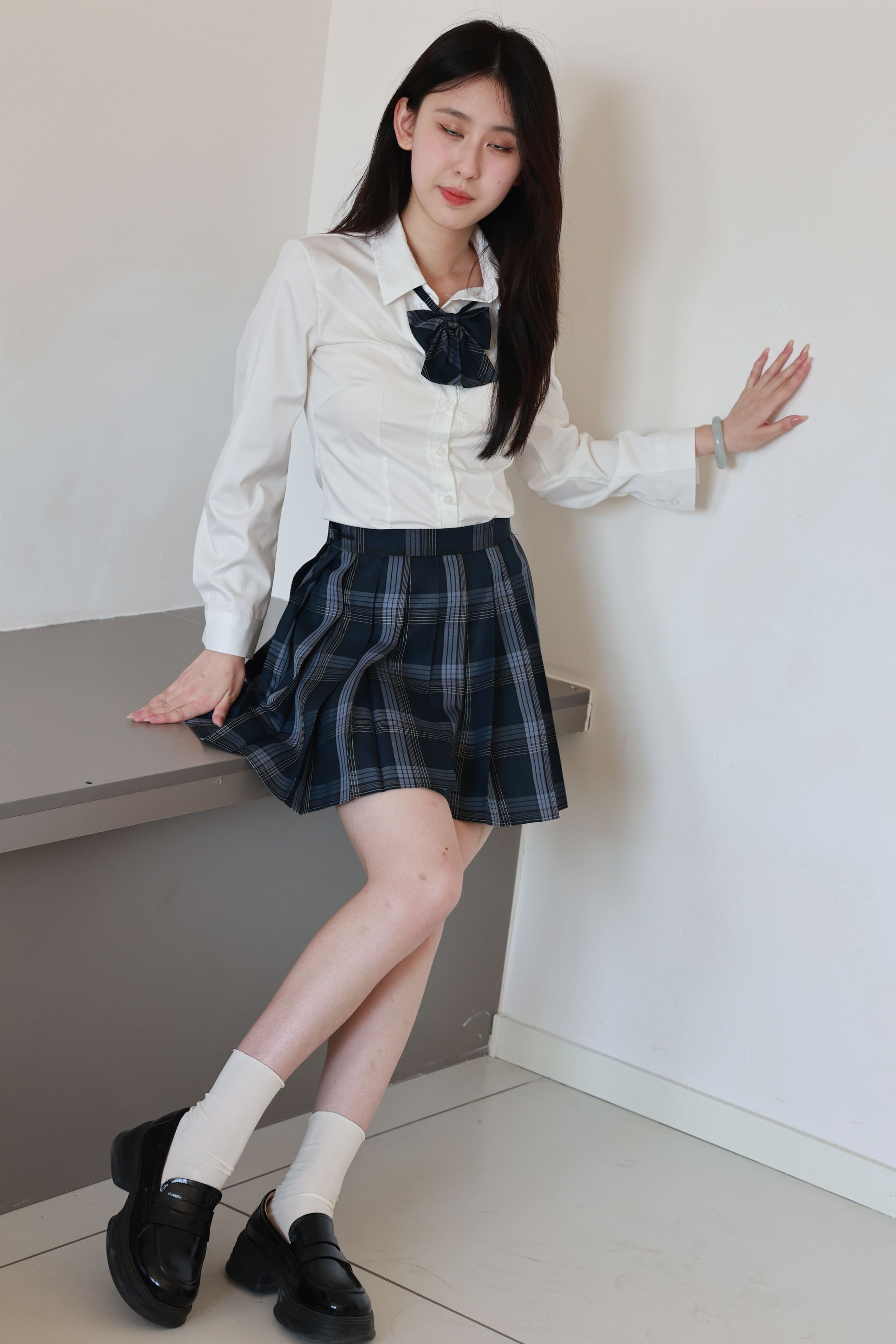 绮梦摄影yaya白衬衫百褶裙JK制服学院风写真