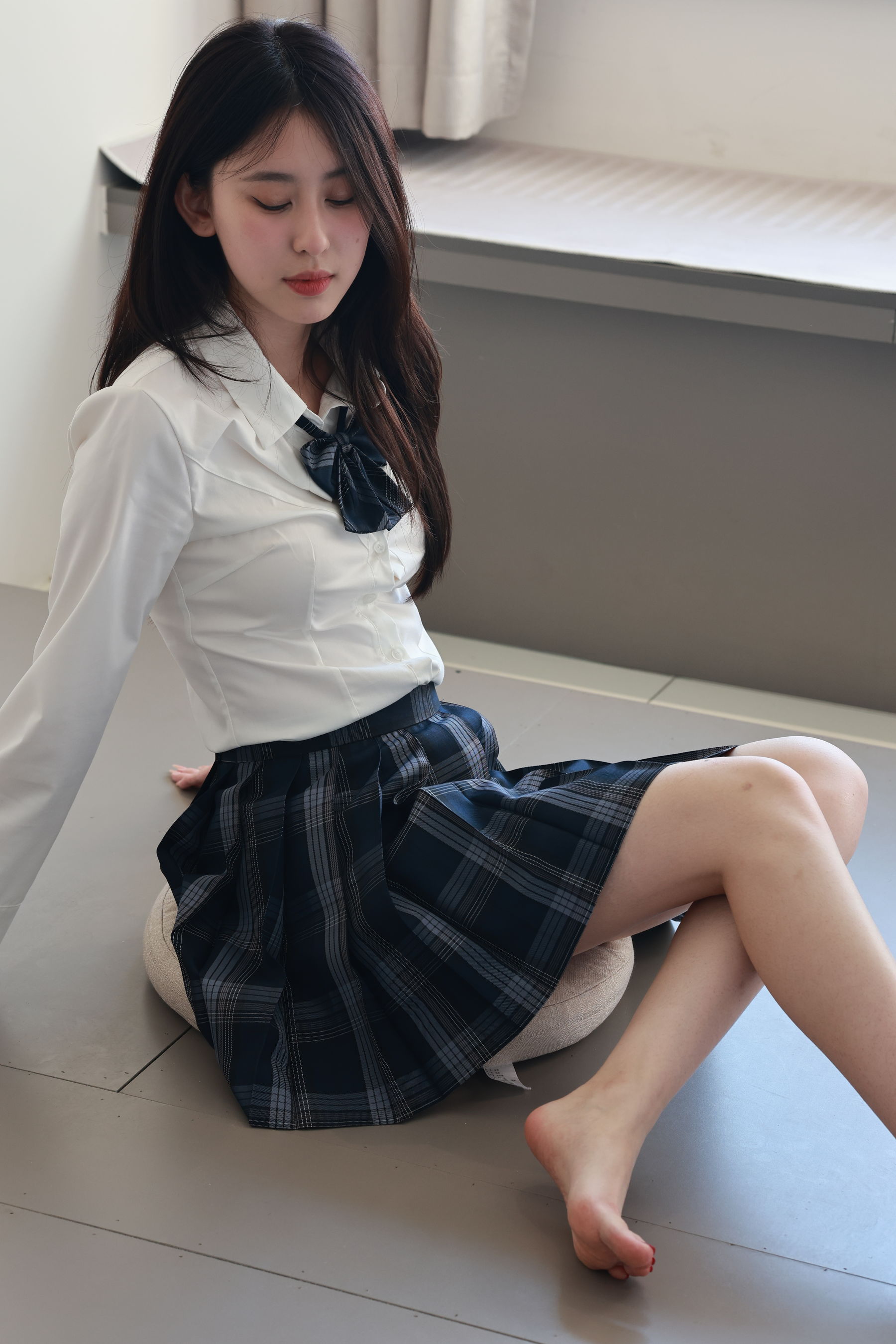 绮梦摄影yaya白衬衫百褶裙JK制服学院风写真