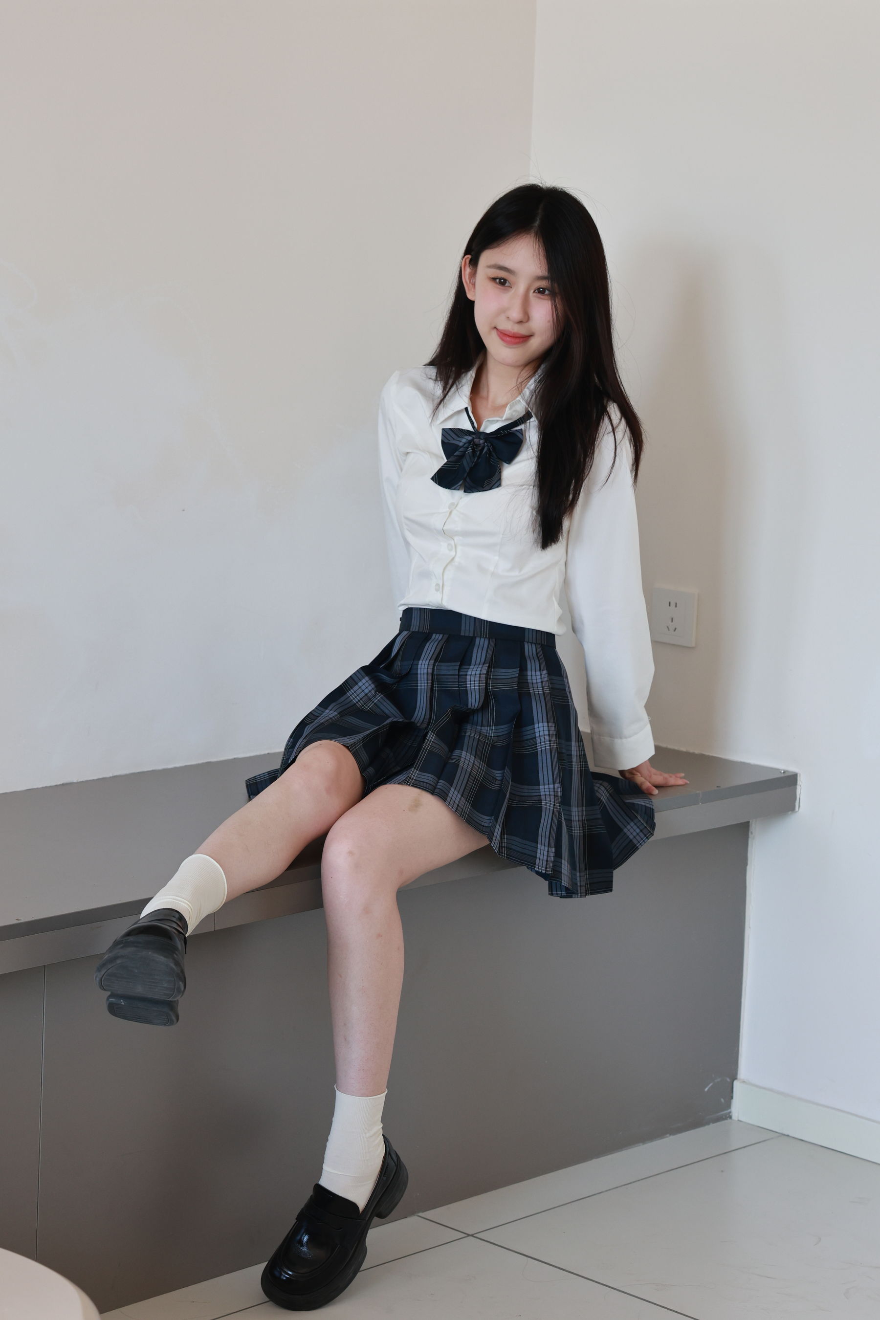 绮梦摄影yaya白衬衫百褶裙JK制服学院风写真