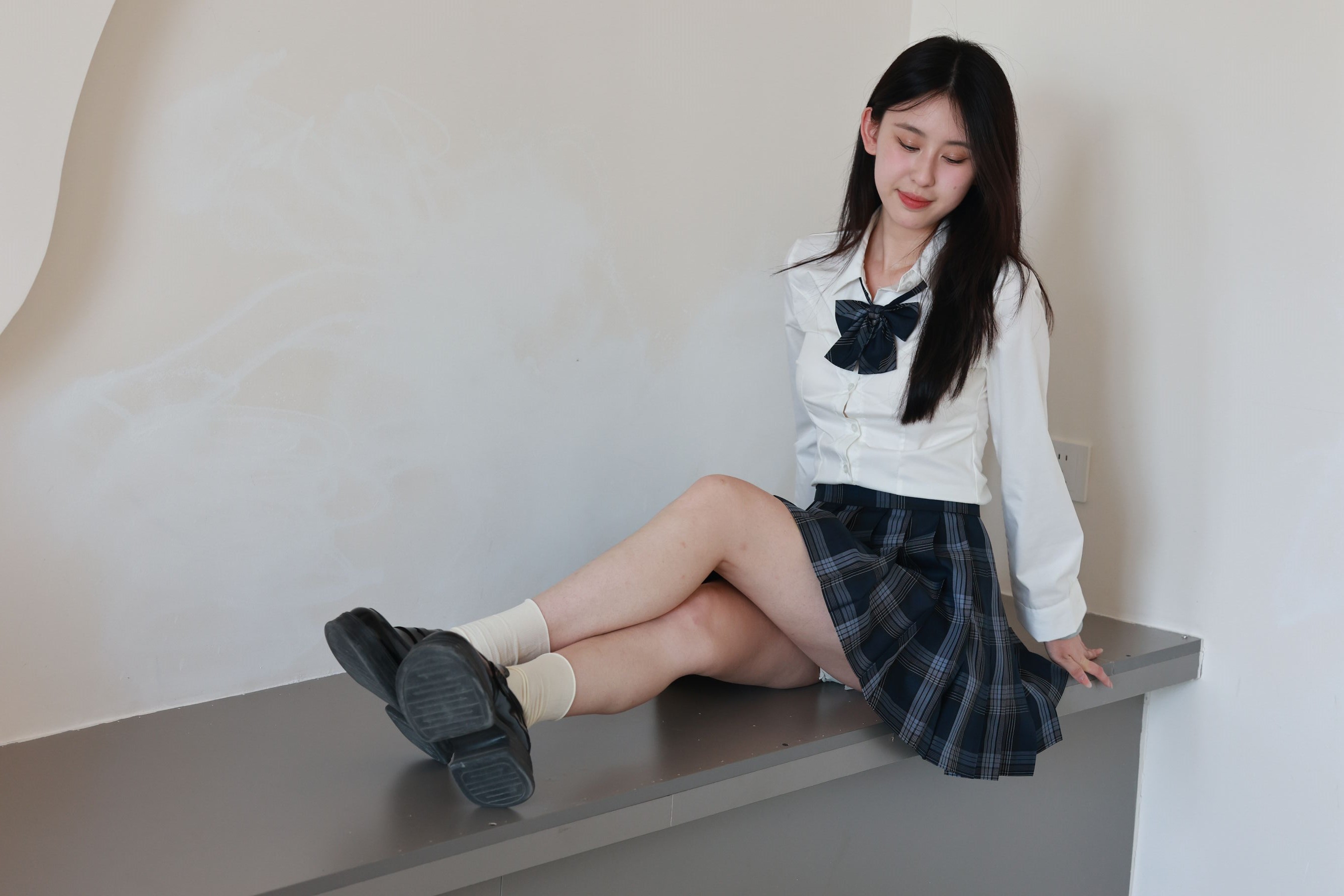 绮梦摄影yaya白衬衫百褶裙JK制服学院风写真