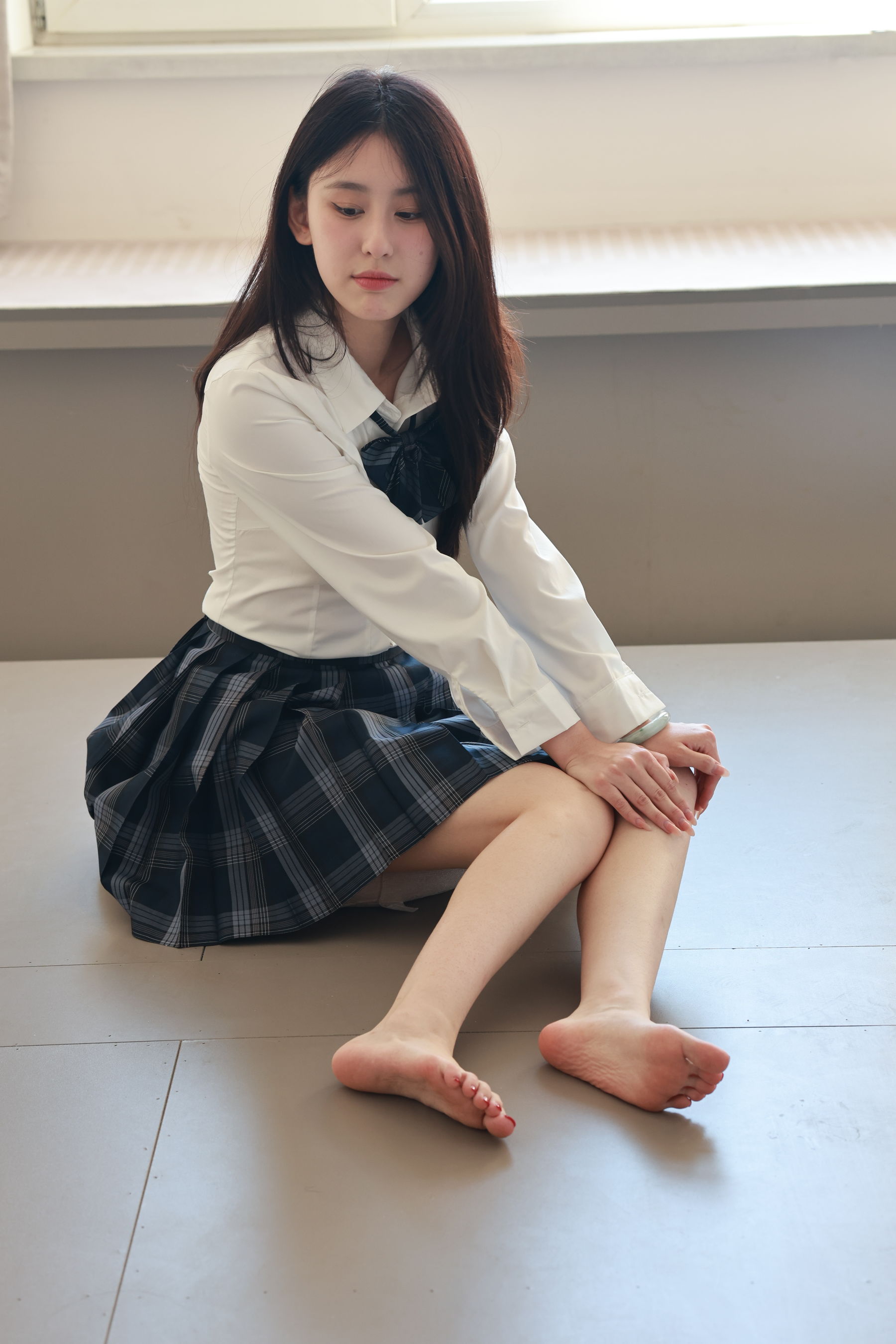 绮梦摄影yaya白衬衫百褶裙JK制服学院风写真