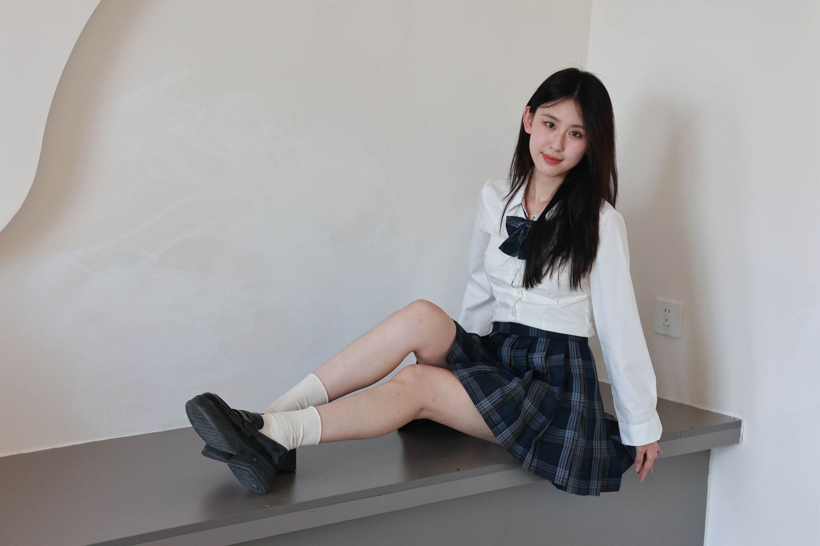 绮梦摄影yaya白衬衫百褶裙JK制服学院风写真