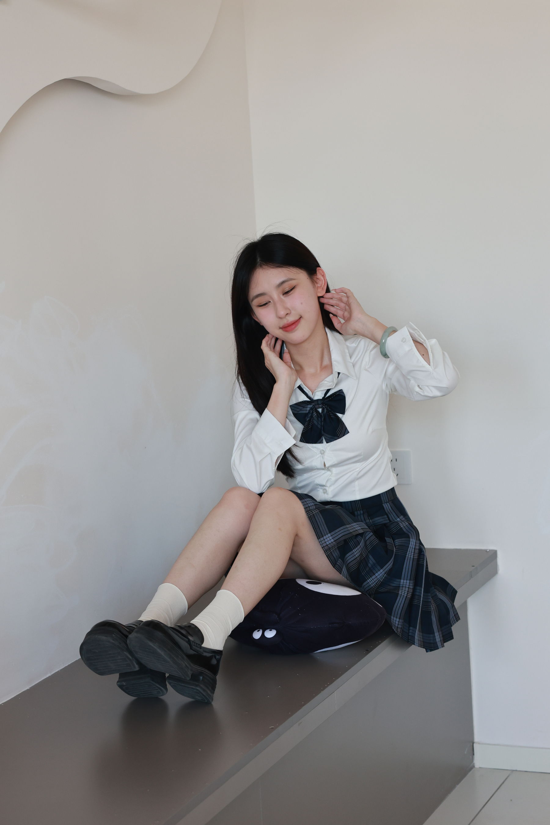 绮梦摄影yaya白衬衫百褶裙JK制服学院风写真