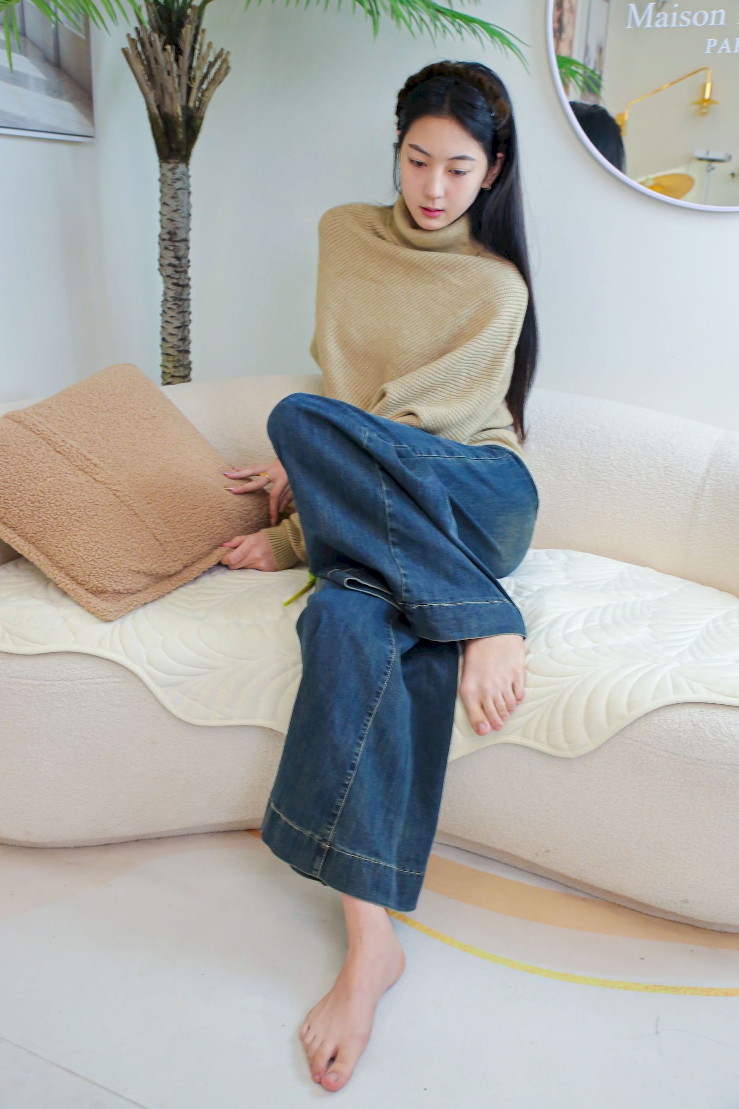 绮梦摄影模特小宇毛衣牛仔裤休闲写真