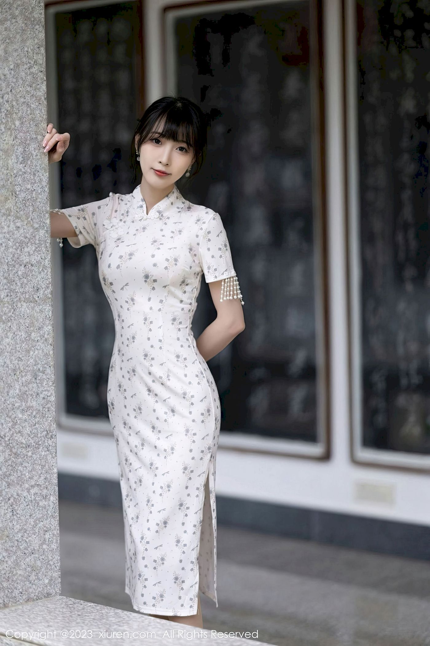 林星阑 - 短款旗袍+原色丝袜海南旅拍