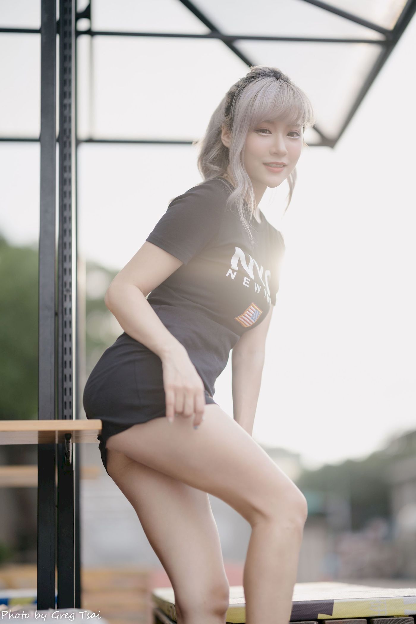 凯云黑裙美腿巧语嫣然运动风写真