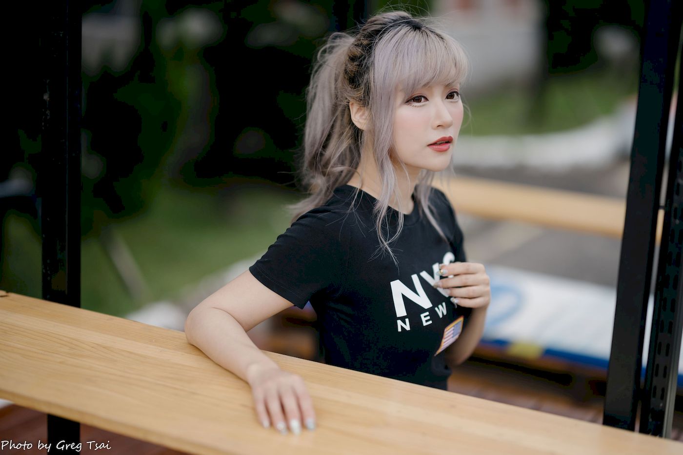 凯云黑裙美腿巧语嫣然运动风写真