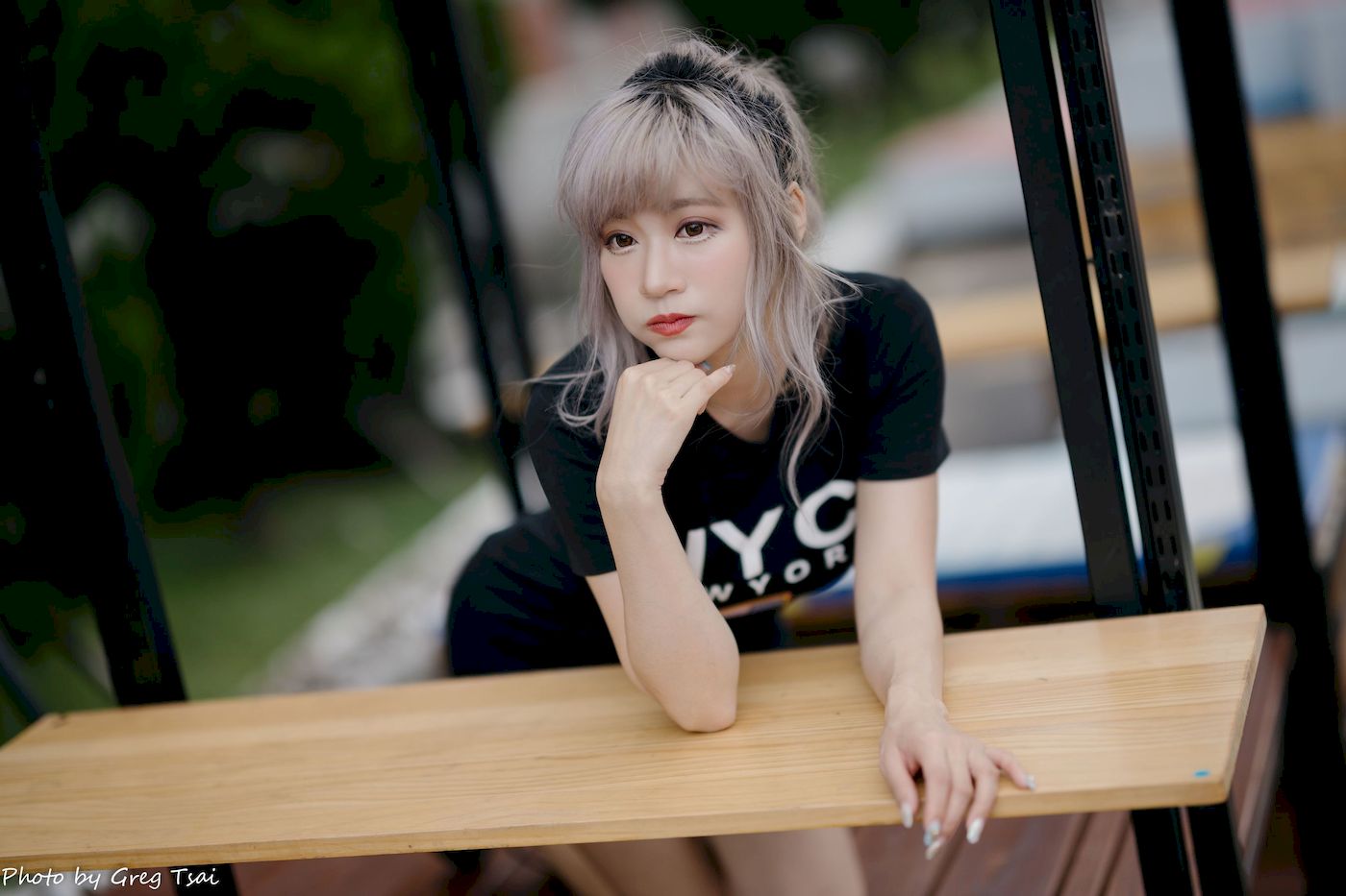 凯云黑裙美腿巧语嫣然运动风写真