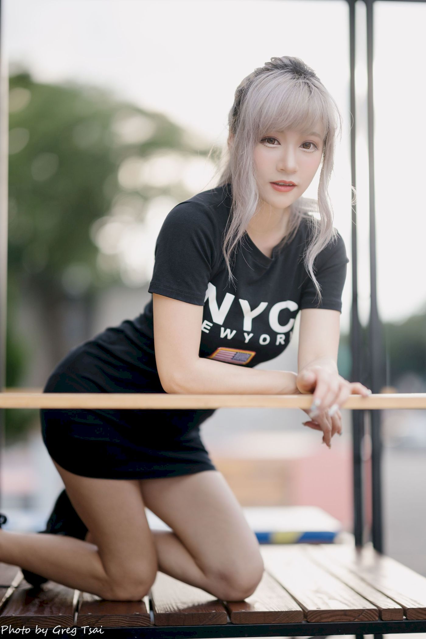 凯云黑裙美腿巧语嫣然运动风写真