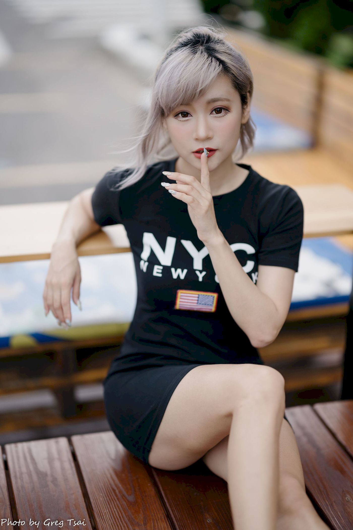 凯云黑裙美腿巧语嫣然运动风写真