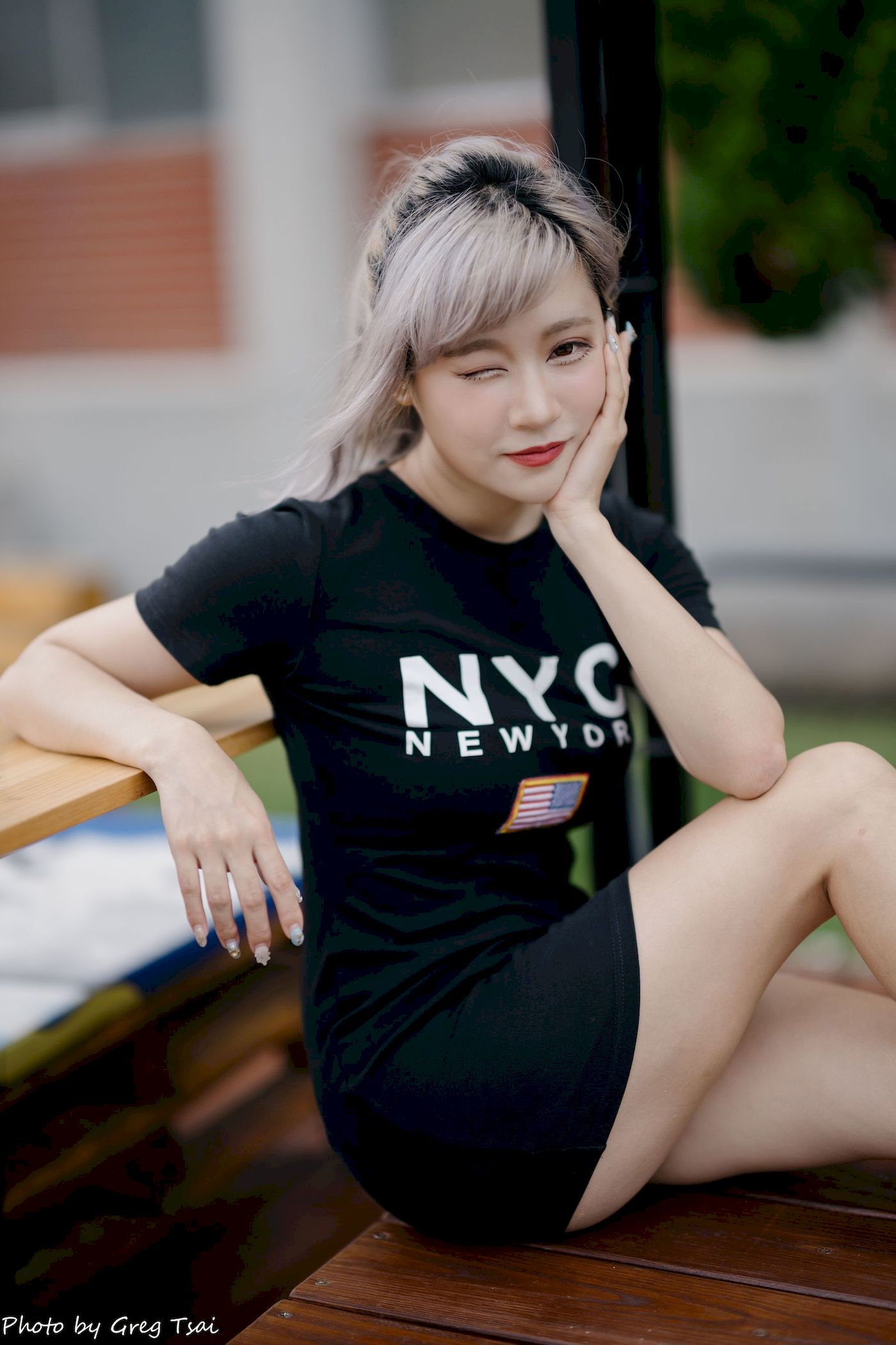 凯云黑裙美腿巧语嫣然运动风写真