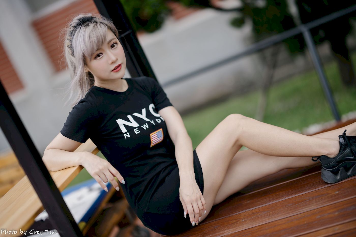 凯云黑裙美腿巧语嫣然运动风写真