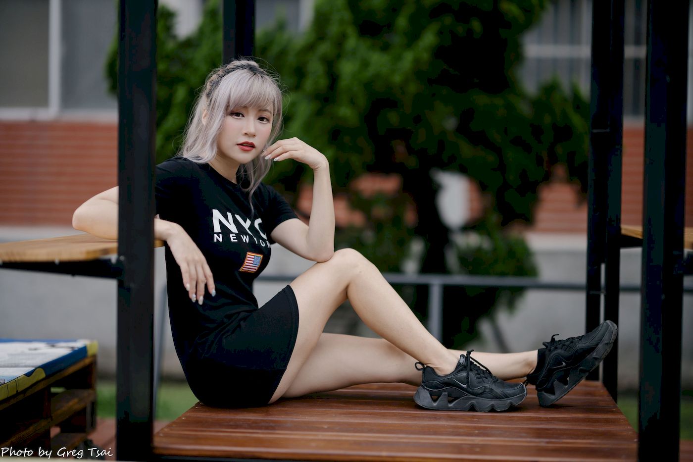 凯云黑裙美腿巧语嫣然运动风写真