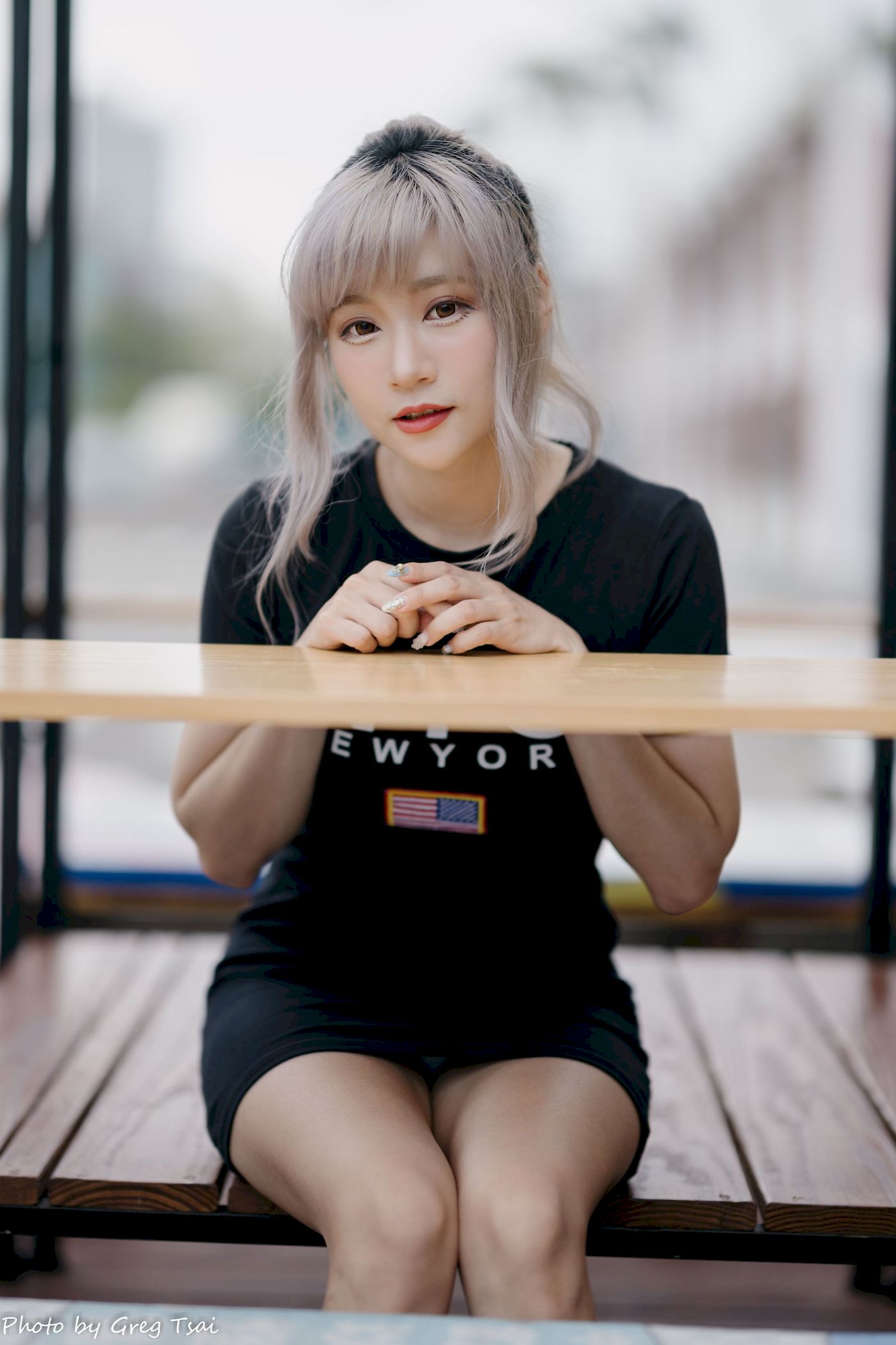 凯云黑裙美腿巧语嫣然运动风写真