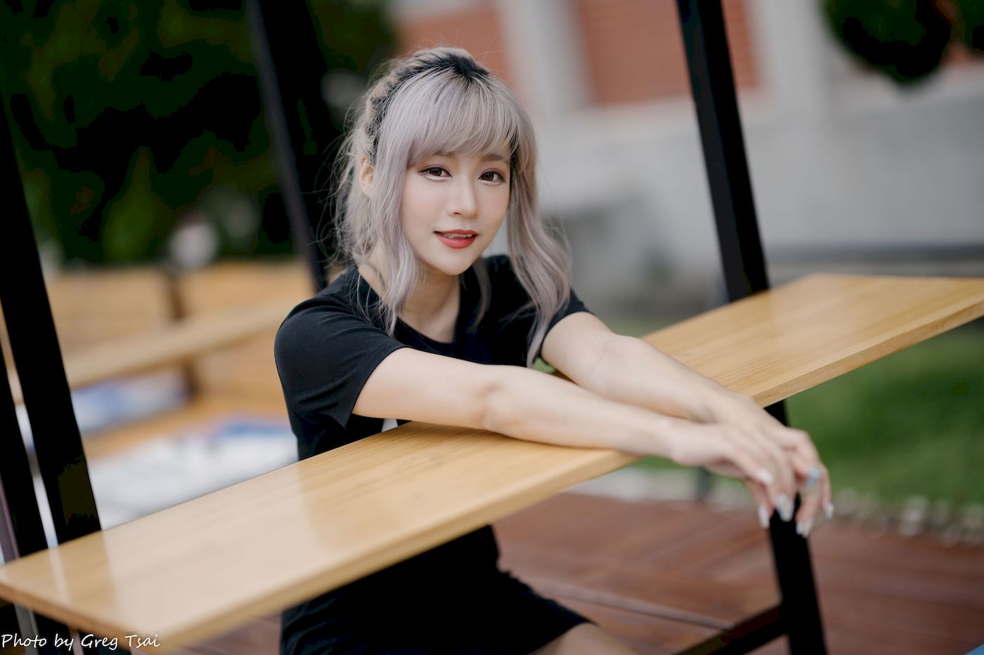 凯云黑裙美腿巧语嫣然运动风写真