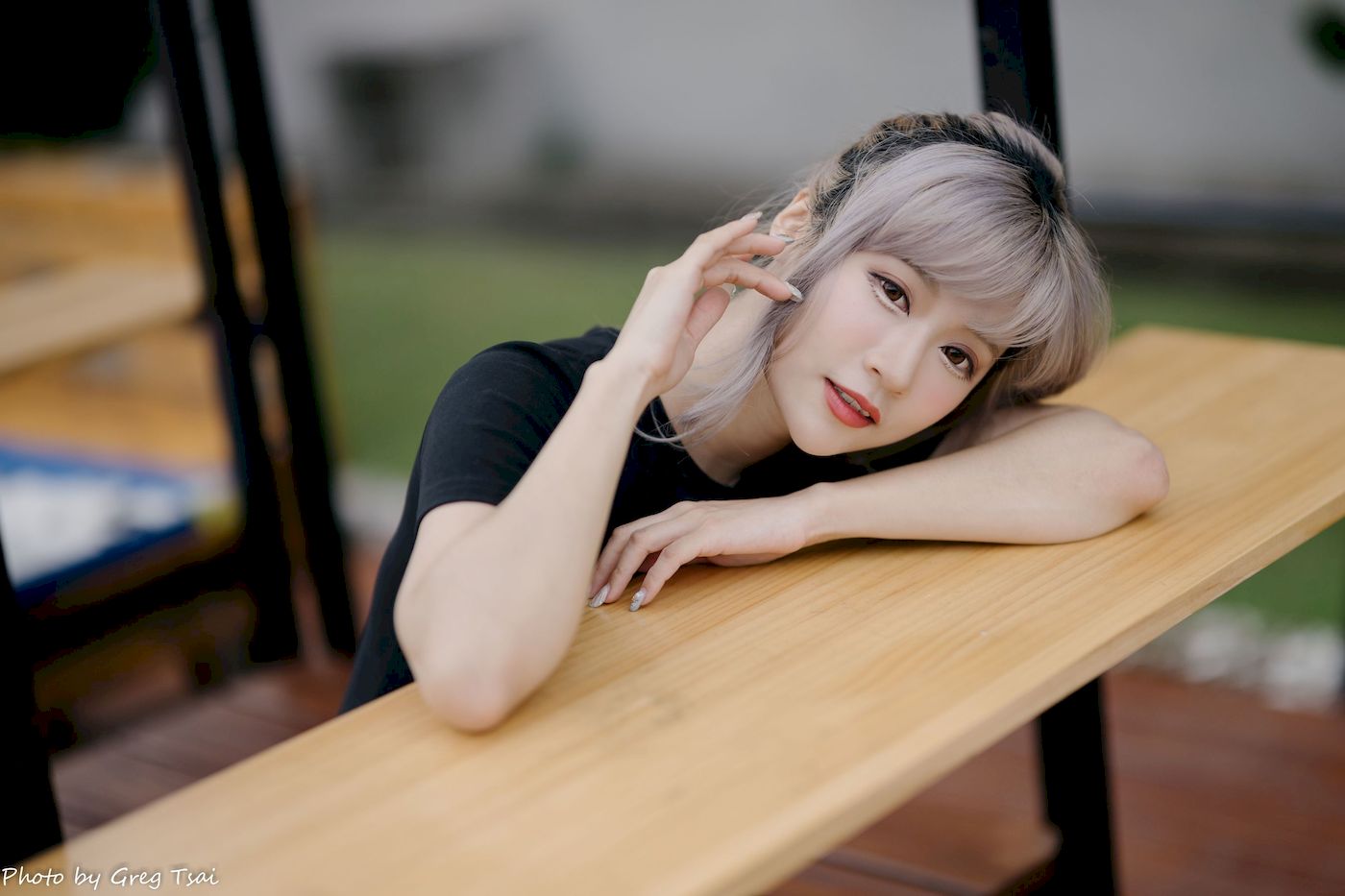 凯云黑裙美腿巧语嫣然运动风写真