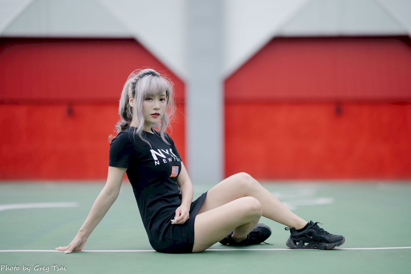 凯云黑裙美腿巧语嫣然运动风写真