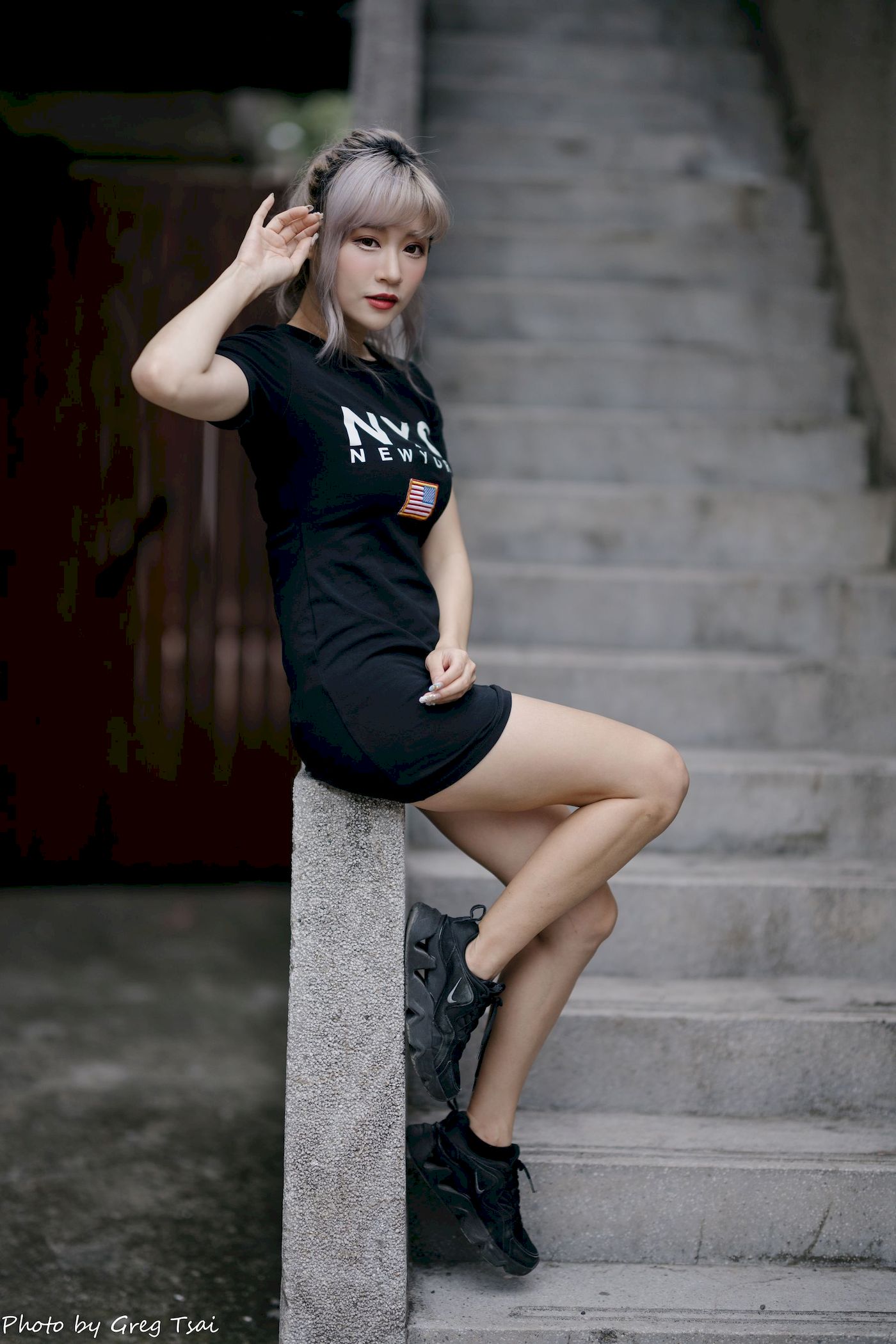 凯云黑裙美腿巧语嫣然运动风写真