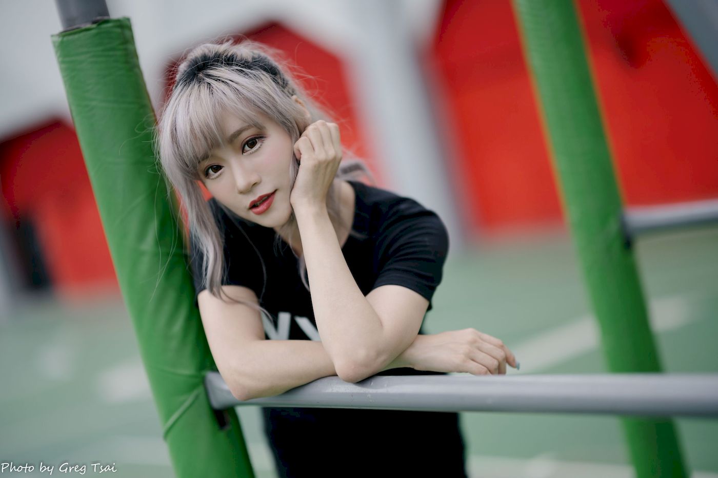 凯云黑裙美腿巧语嫣然运动风写真