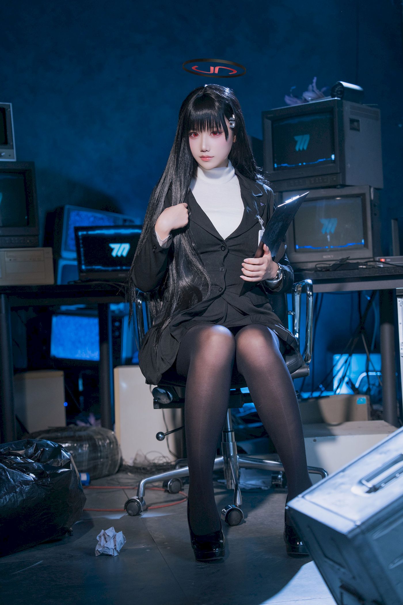 lunananya黑丝西装服饰COS蔚蓝档案调月莉音