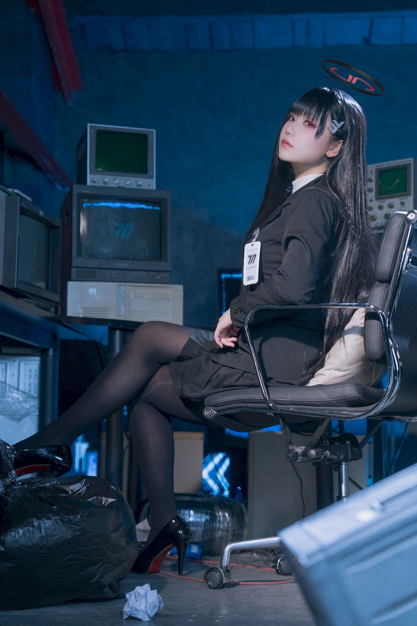 lunananya黑丝西装服饰COS蔚蓝档案调月莉音