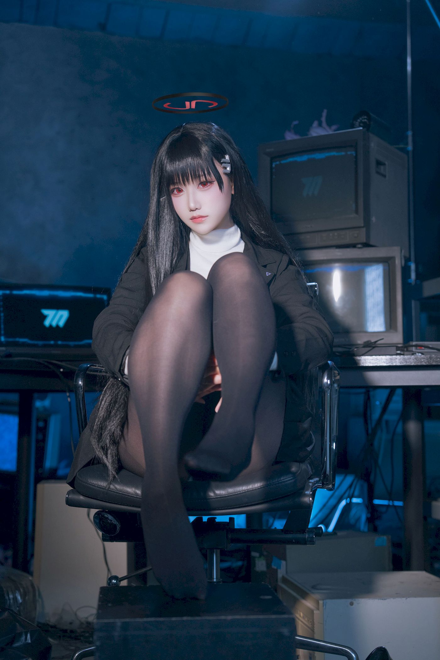 lunananya黑丝西装服饰COS蔚蓝档案调月莉音