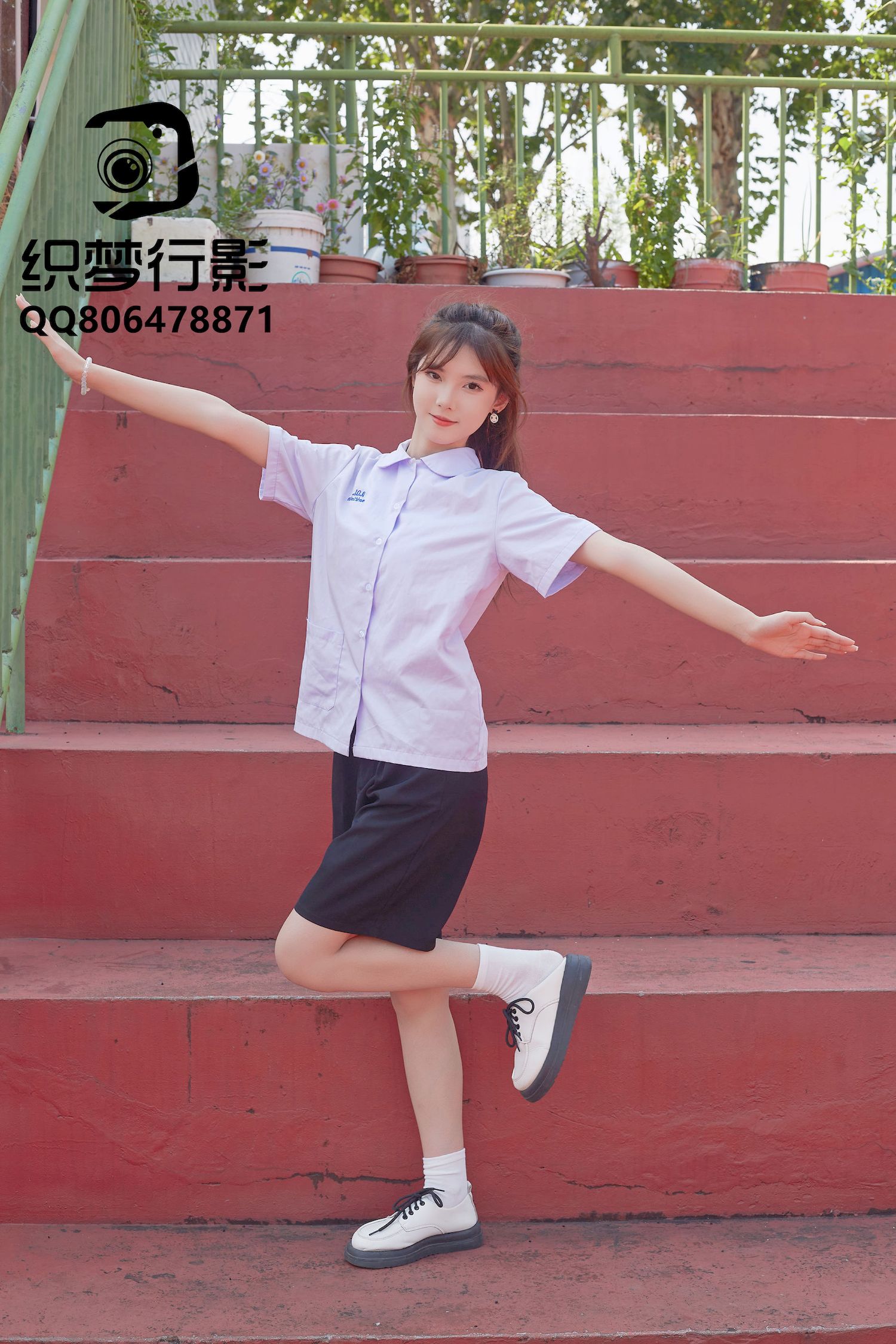 清新美女学妹驾到学校学院风主题写真