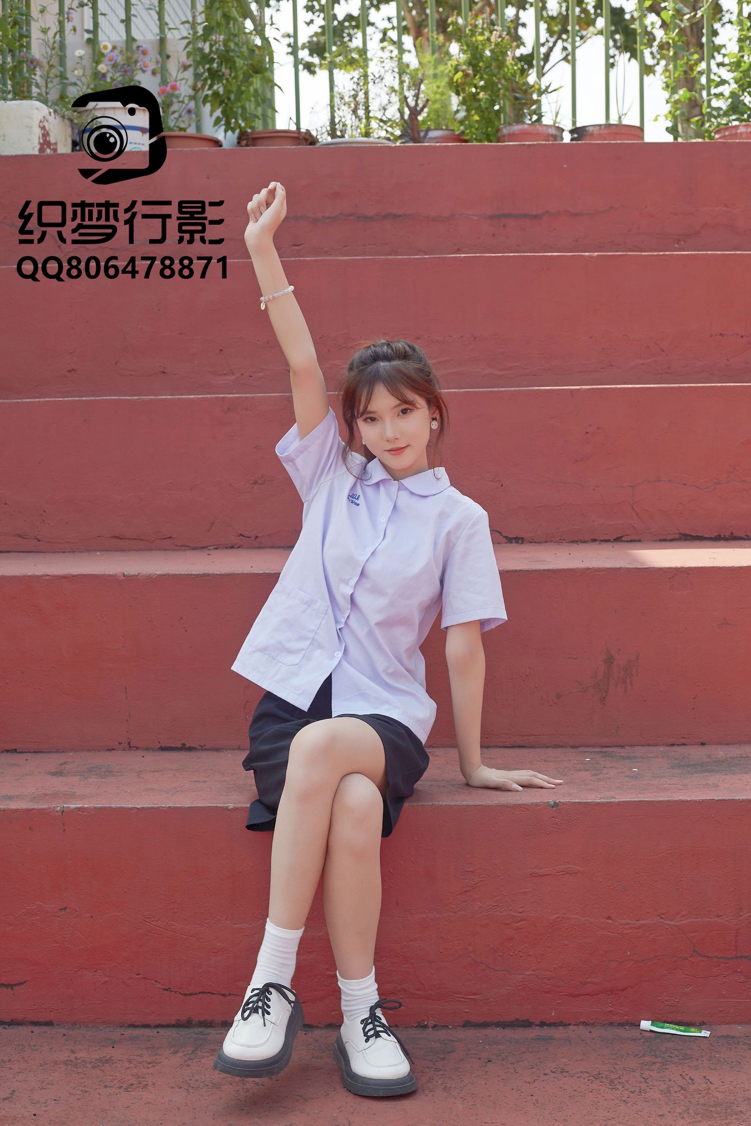 清新美女学妹驾到学校学院风主题写真