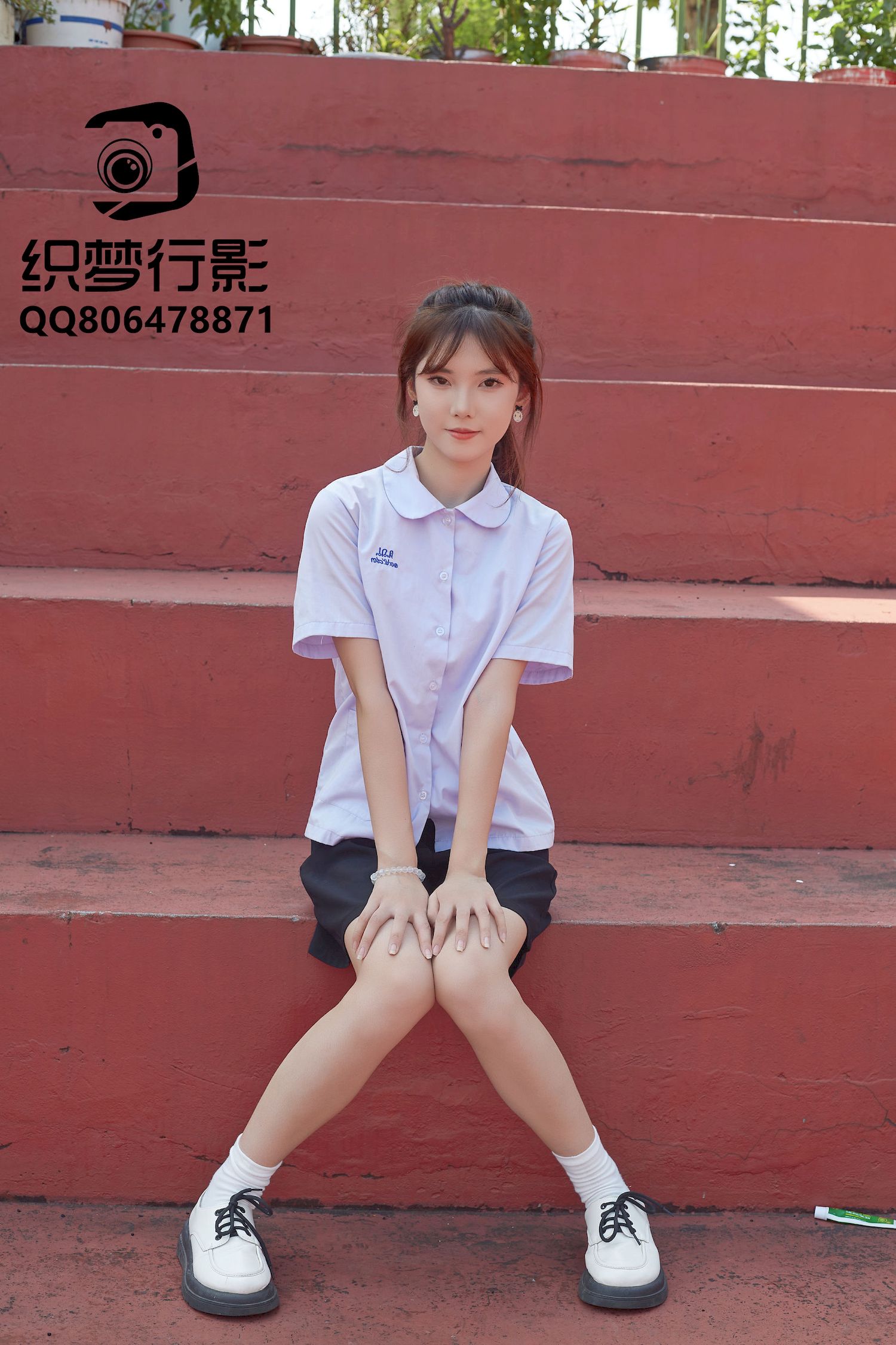 清新美女学妹驾到学校学院风主题写真