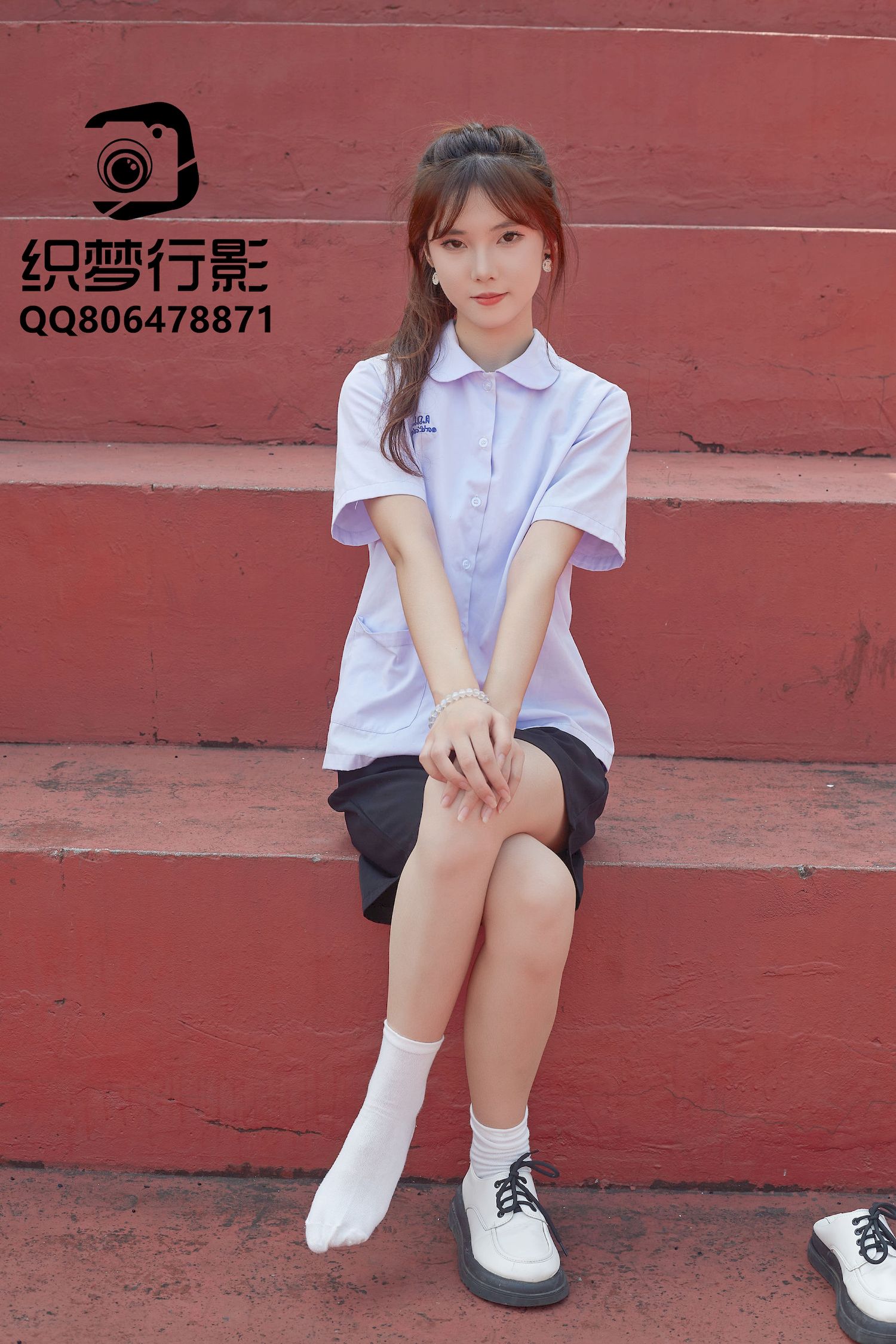 清新美女学妹驾到学校学院风主题写真