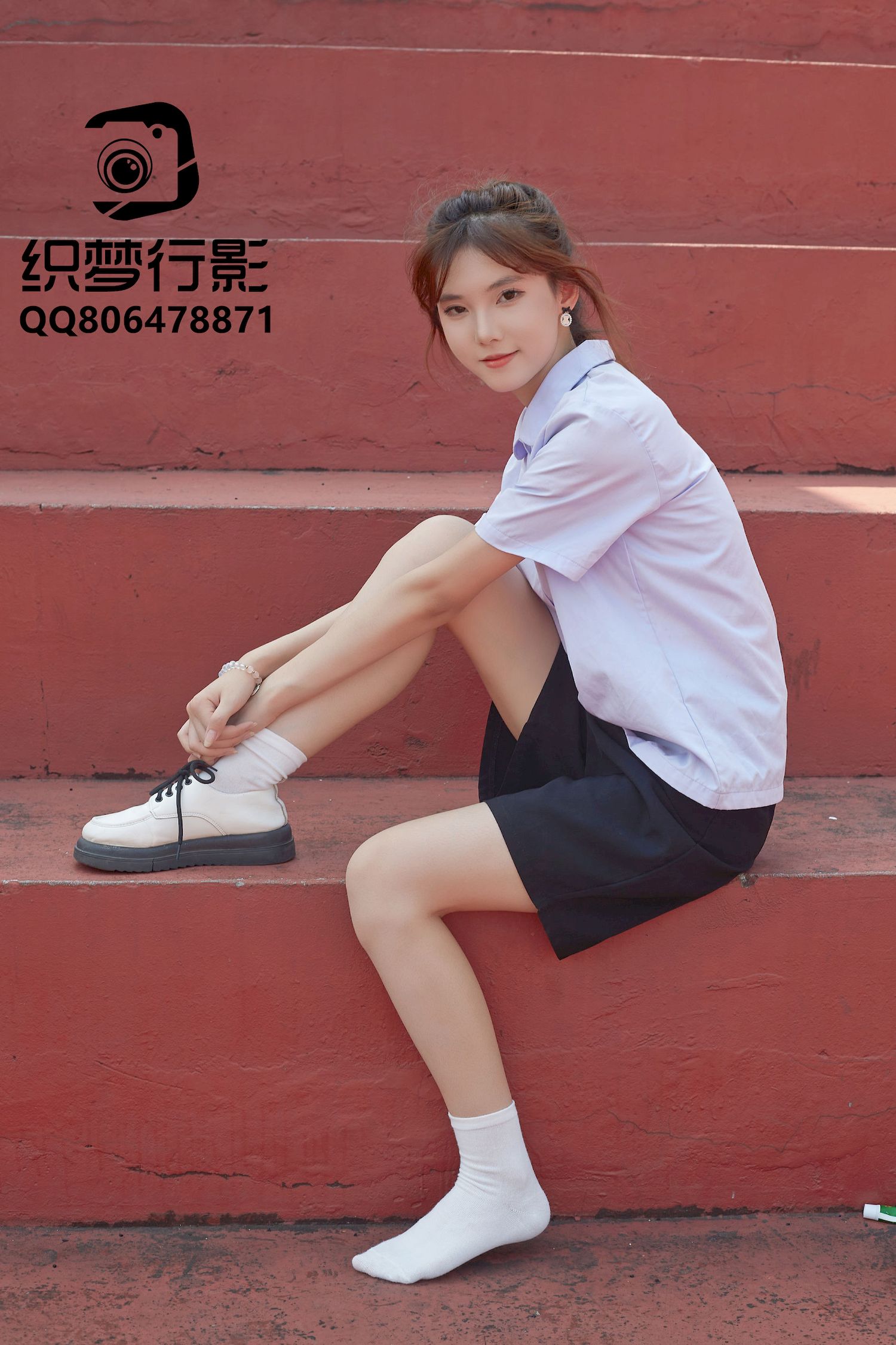 清新美女学妹驾到学校学院风主题写真