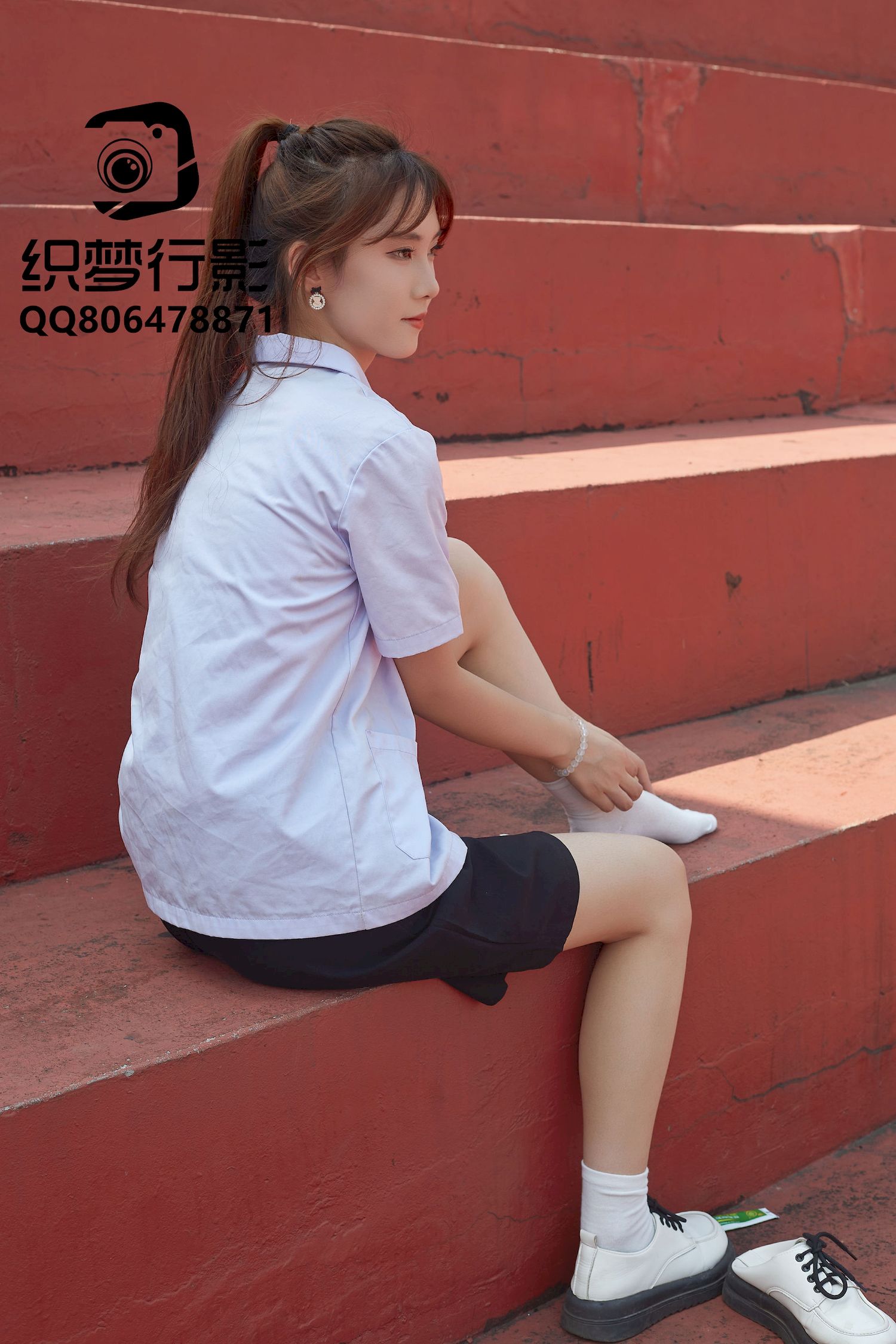 清新美女学妹驾到学校学院风主题写真